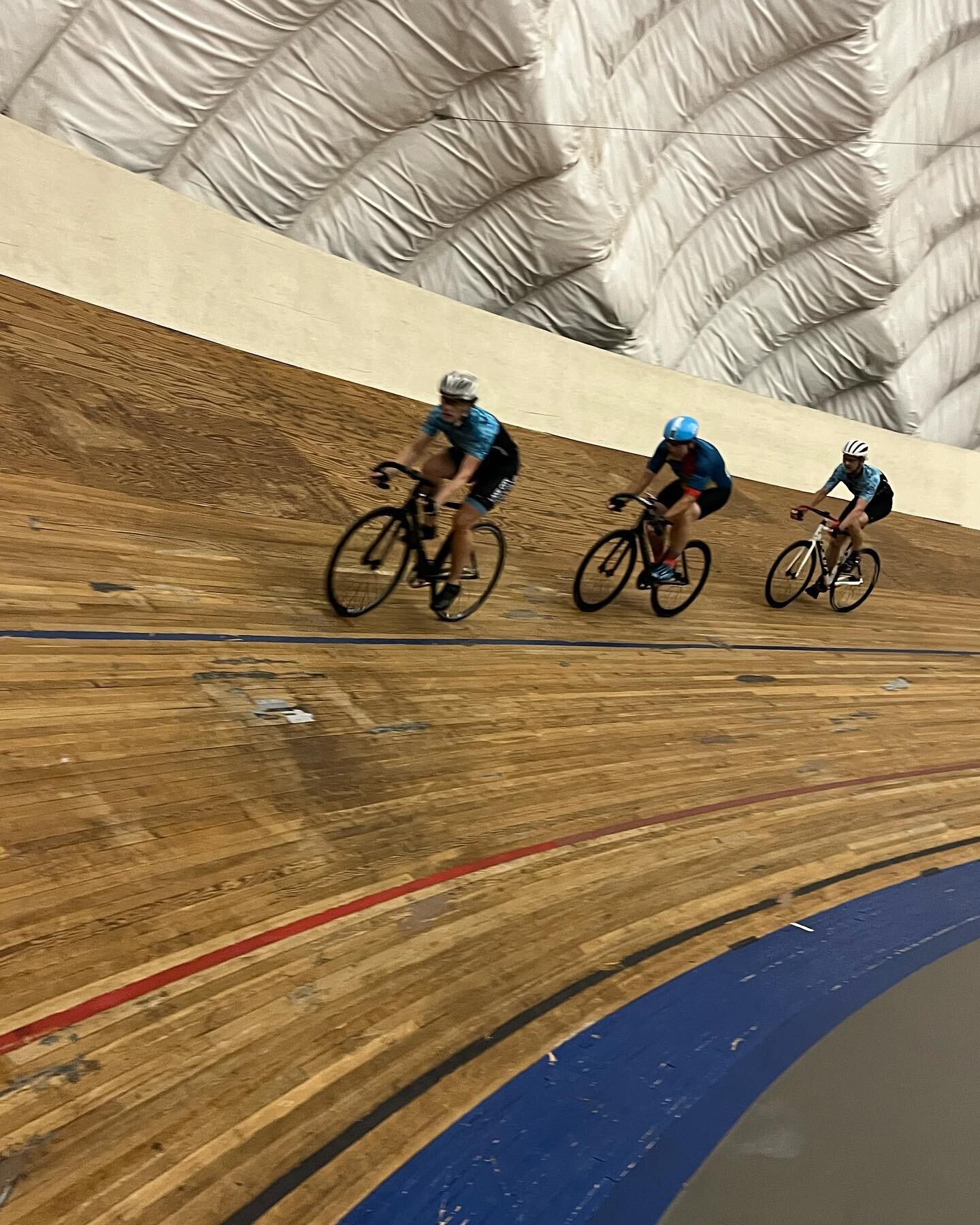 A fun day learning to track ride at the @burnabyvelodromeclub .  Thanks to Shame for organizing and to Coach Daniel - had us first timers flying in no time! #trackcycling #burnaby #burnabyvelodrome