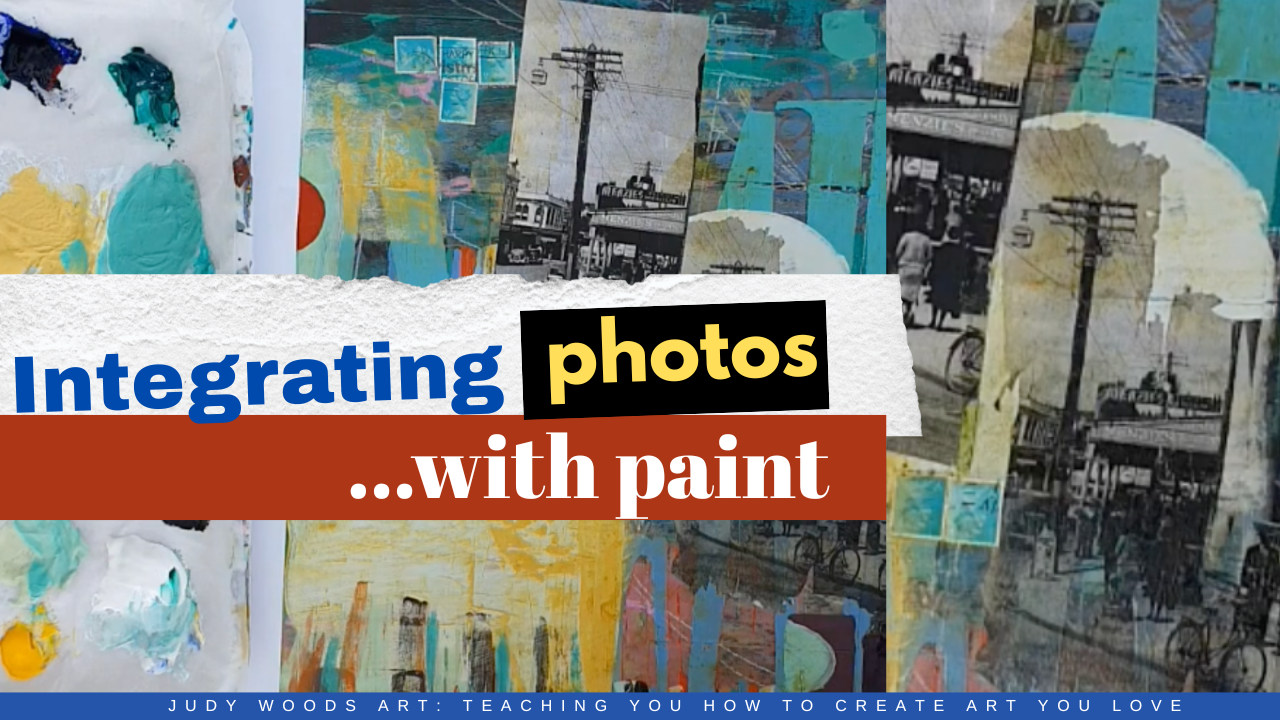Finishing a Mixed Media Painting with Photos
