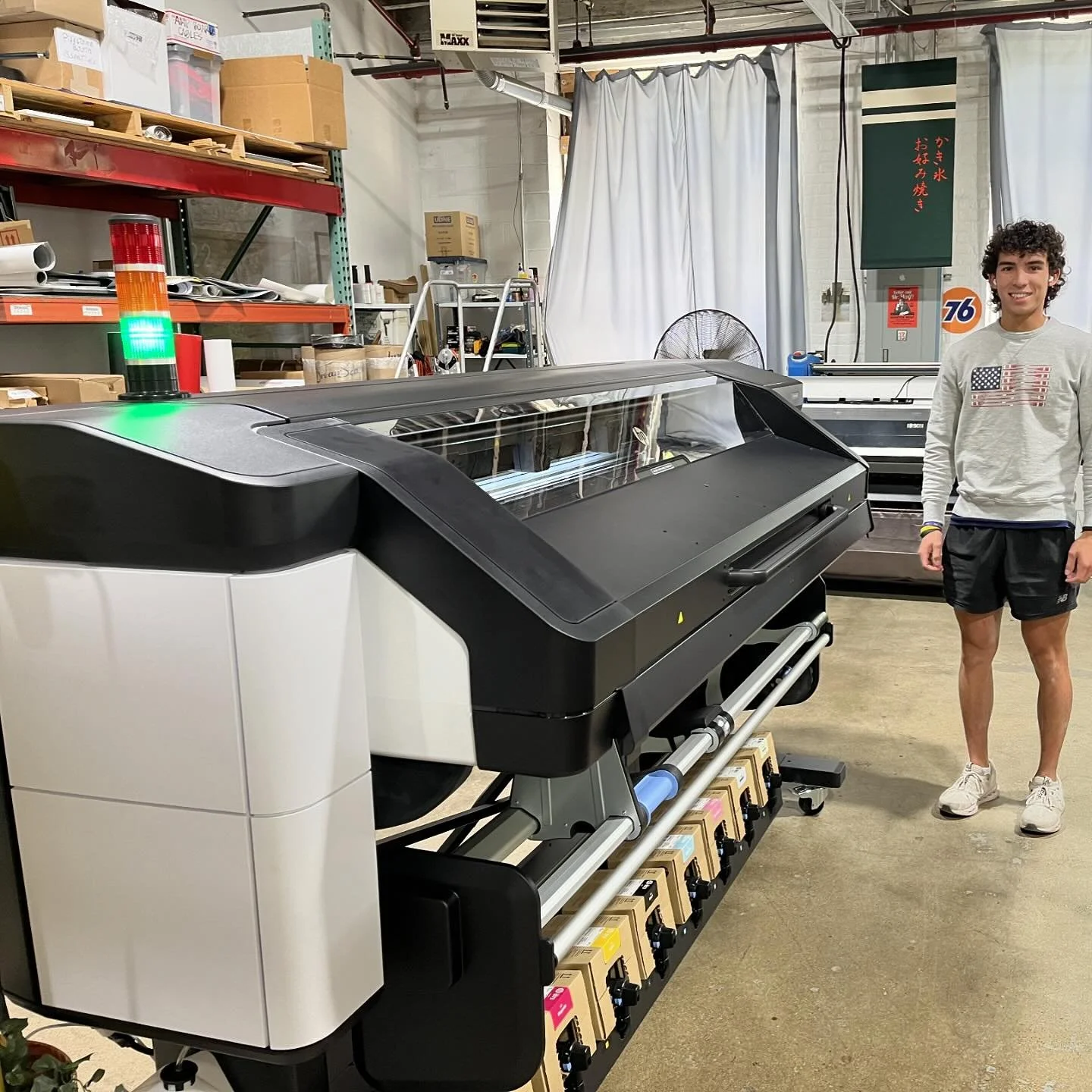 The new press is up and running!!!! Expanding the capabilities even more into the world of eco friendly latex ink! No waste!!!