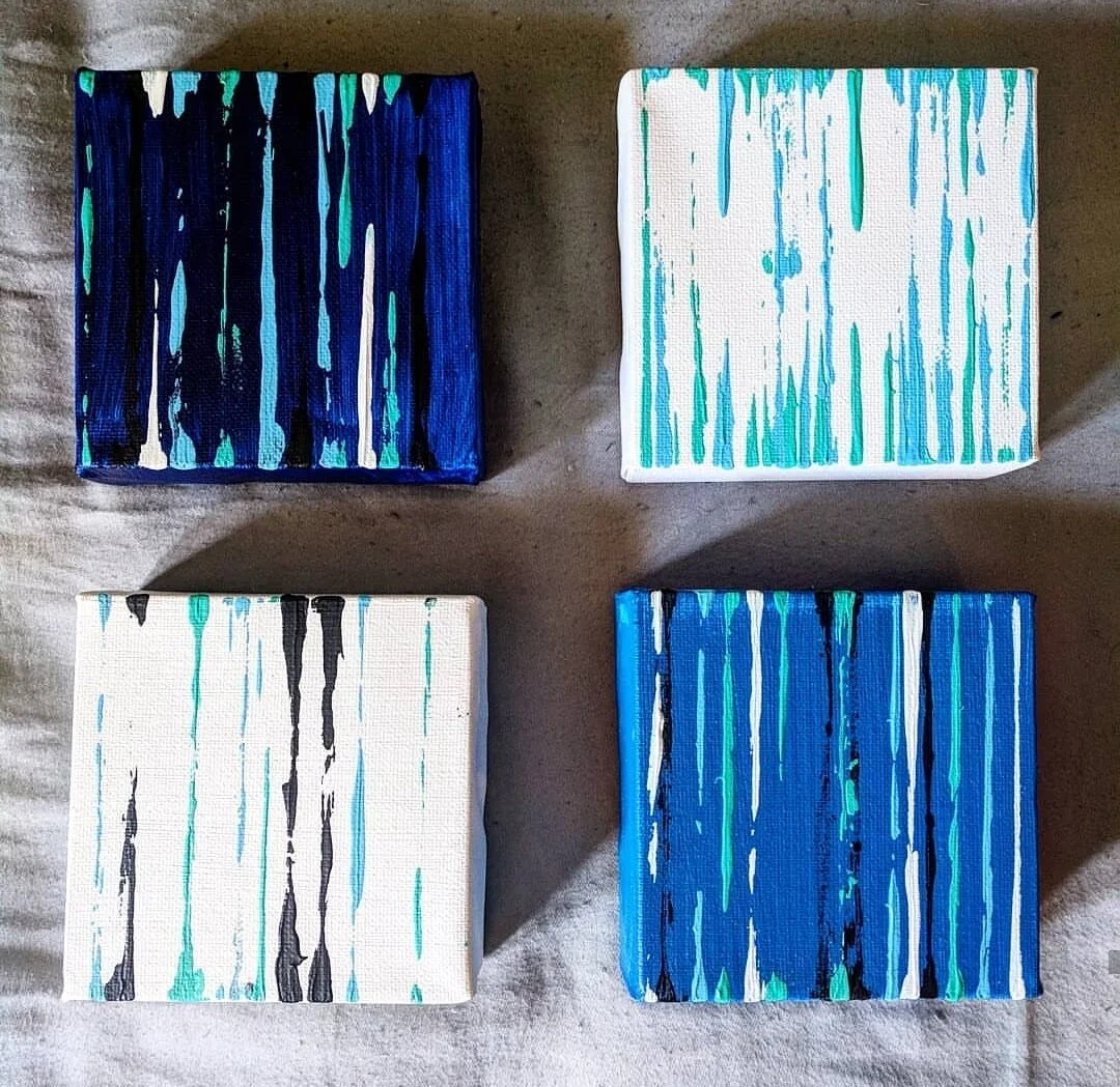 Acrylic on canvas 4"x4”, 2018. $50 each (3)