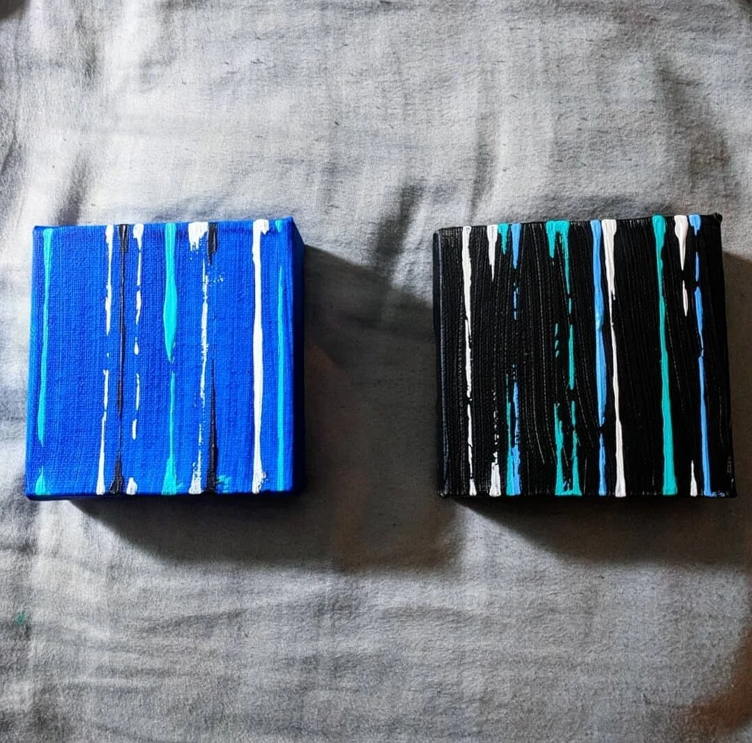 Acrylic on canvas 4"X4”, 2018. $50 each (4)