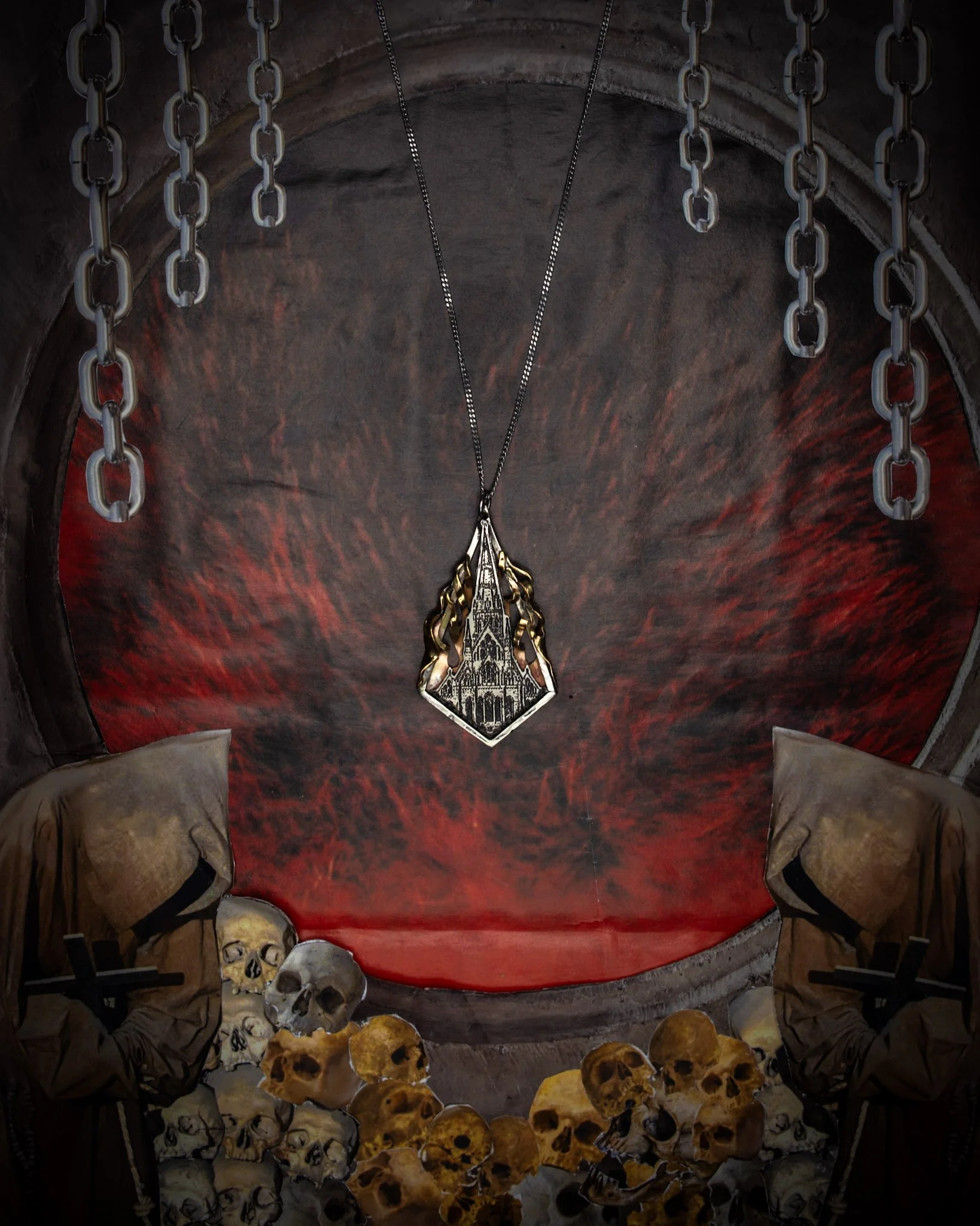 Burning Church Necklace