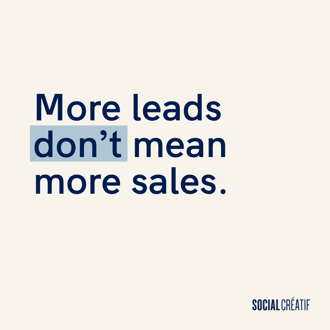 MORE LEADS DON’T MEAN MORE SALES