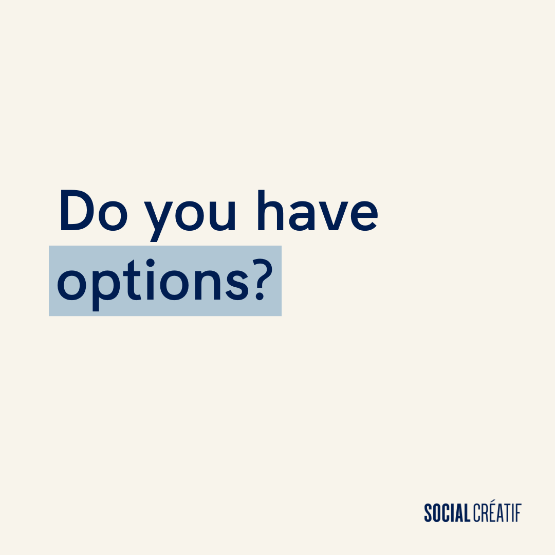 SUCCESS SHOULD GIVE YOU OPTIONS