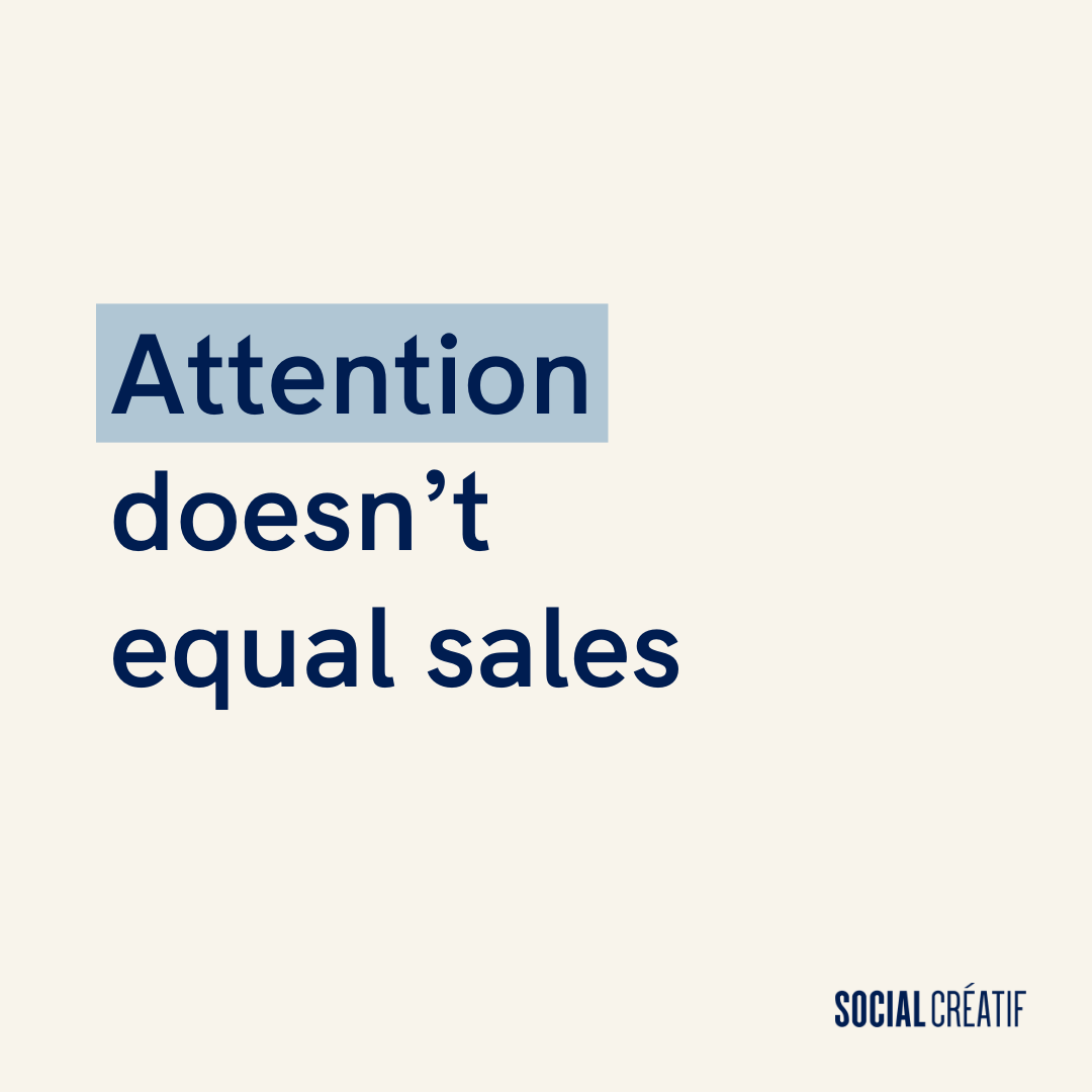 VISIBILITY ISN’T THE SAME AS SALES