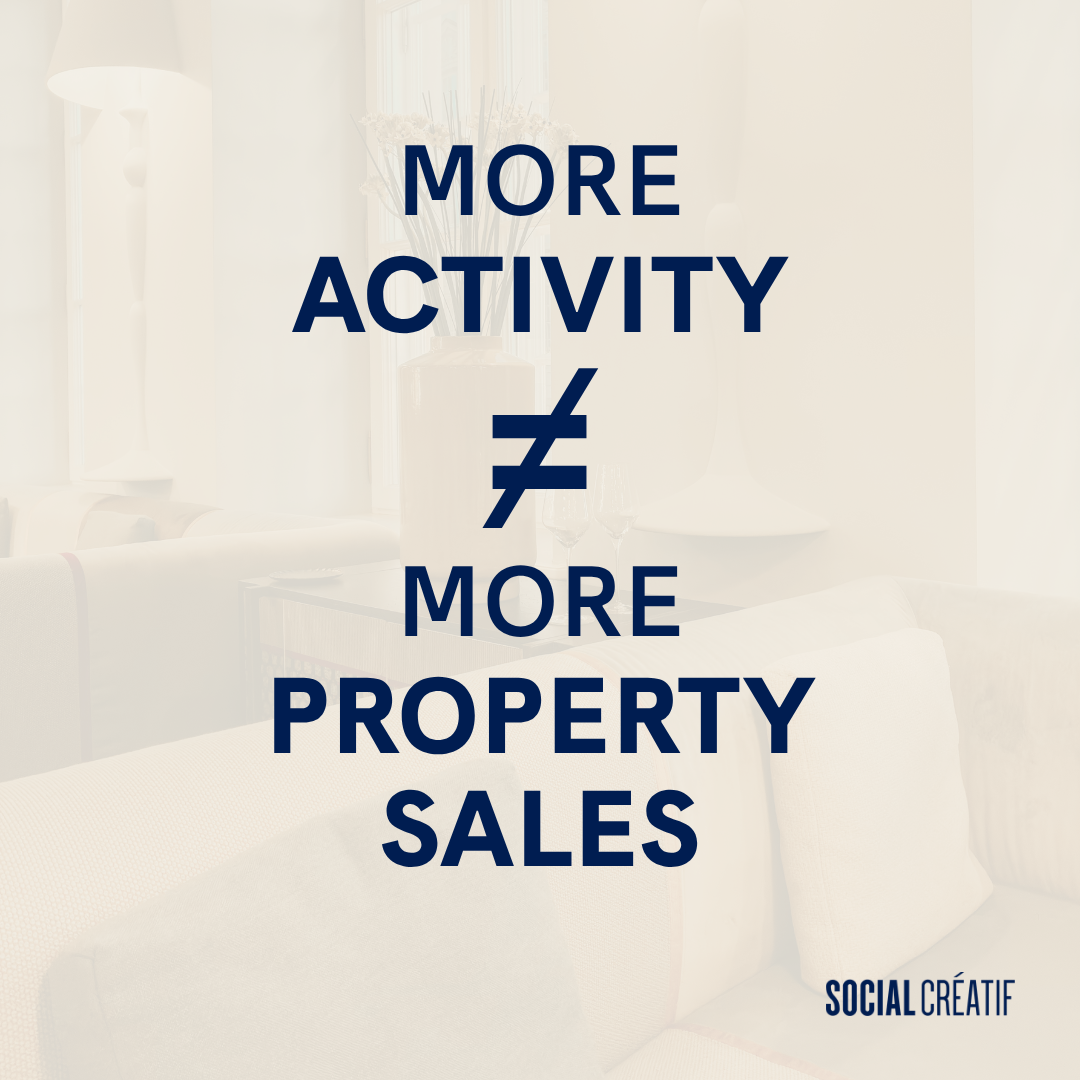 MORE ACTIVITY DOESN’T MEAN MORE PROPERTY SALES