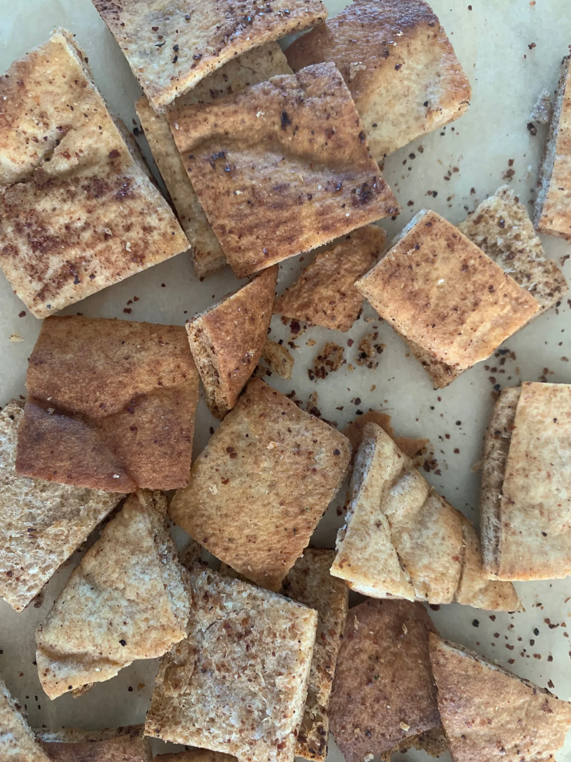 Crispy baked pita chips with Sumac