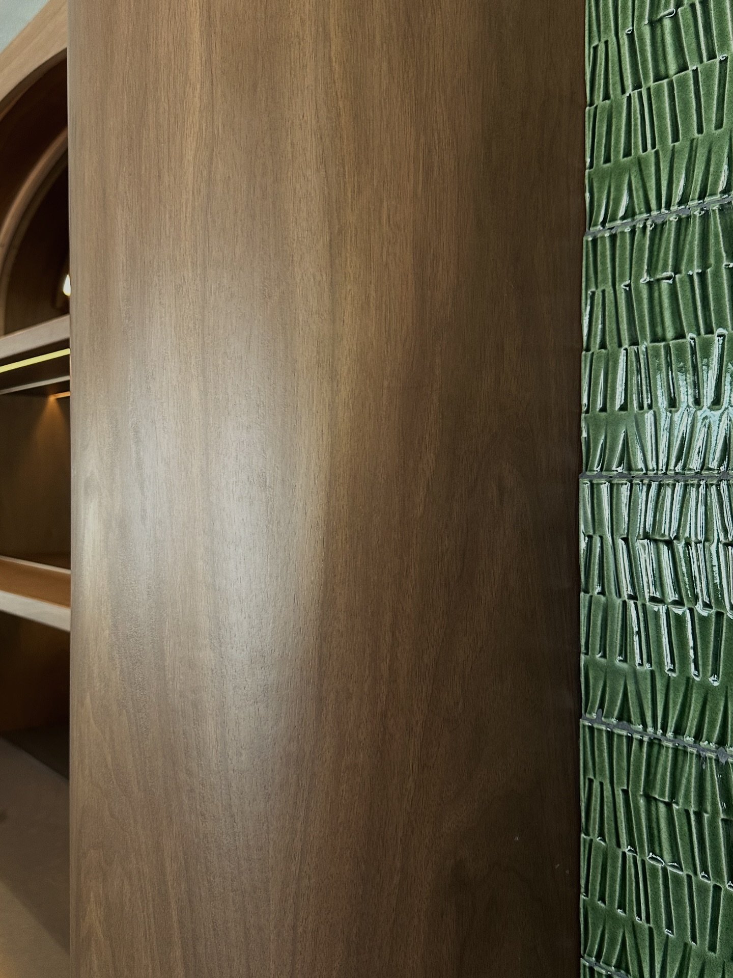 Sneak peek at something we&rsquo;ve been cooking up with our buds @seen.furniture 
Walnut &amp; curves 🤎 You&rsquo;ll be able to visit this one in person soon 🤎