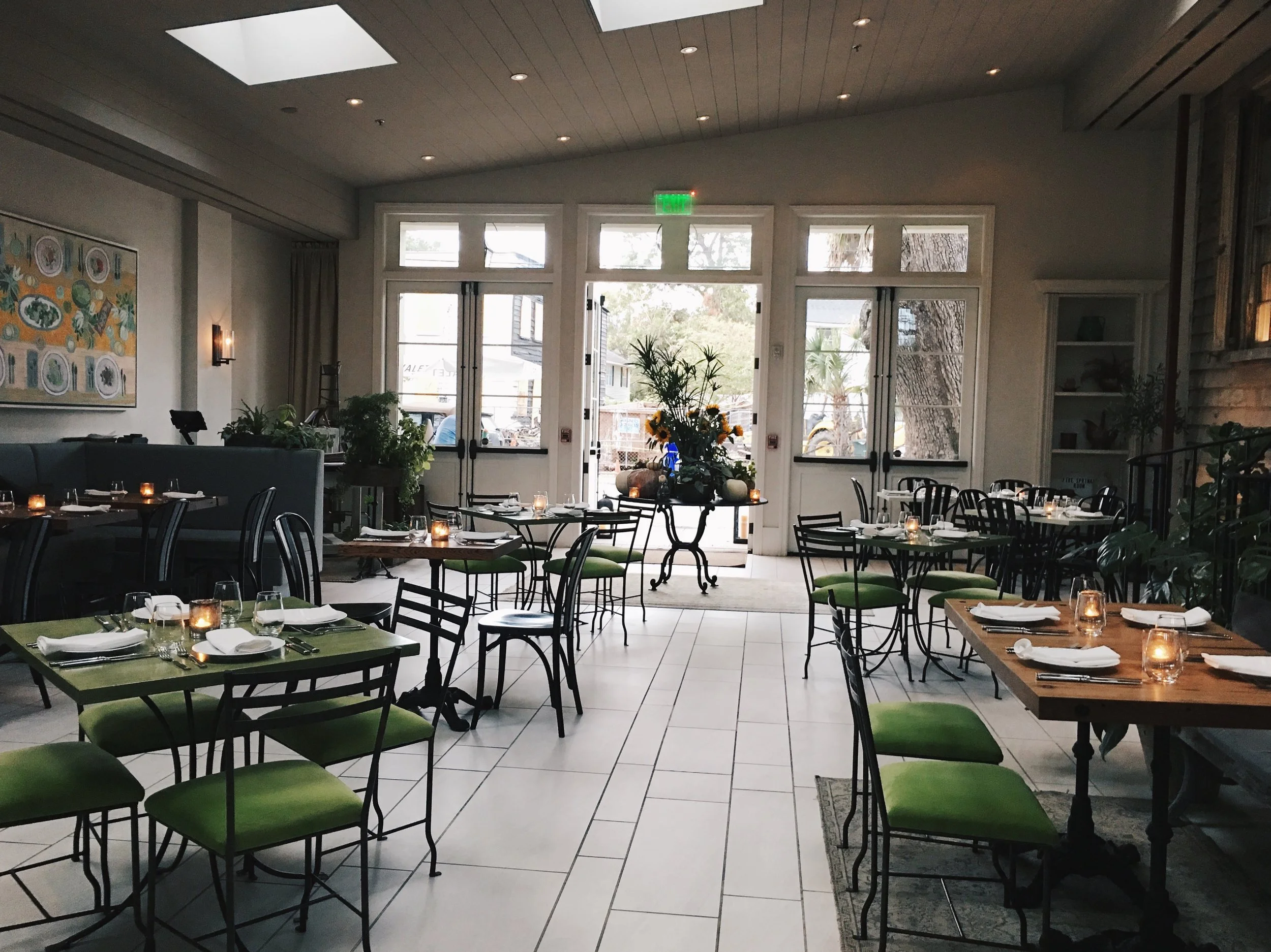 Julia Friedman's photo of the interior of Canon Green Restaurant in Charleston, South Carolina.