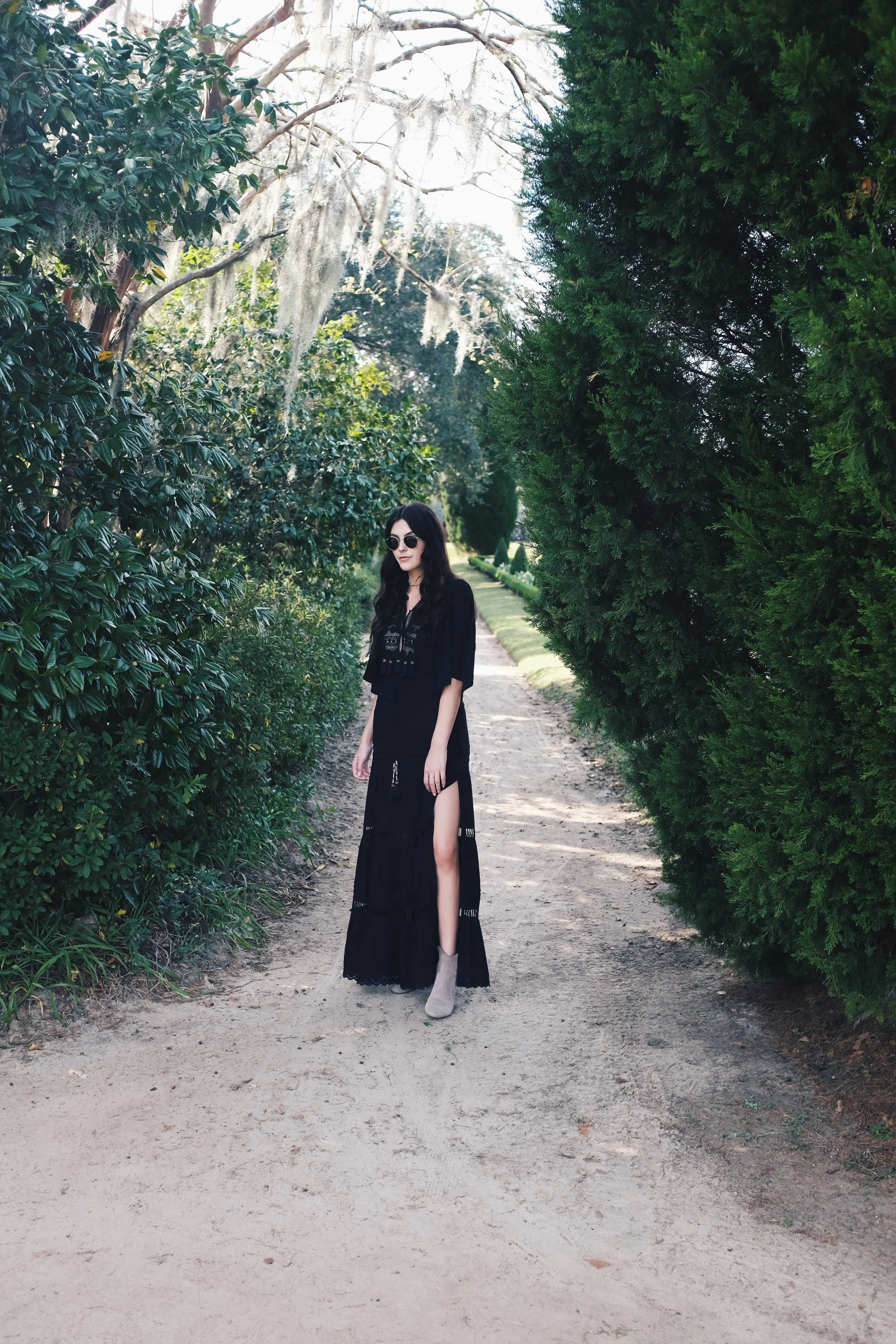Julia Friedman in a Cleobella Dress from Planet Blue at Middleton Place in Charleston, South Carolina