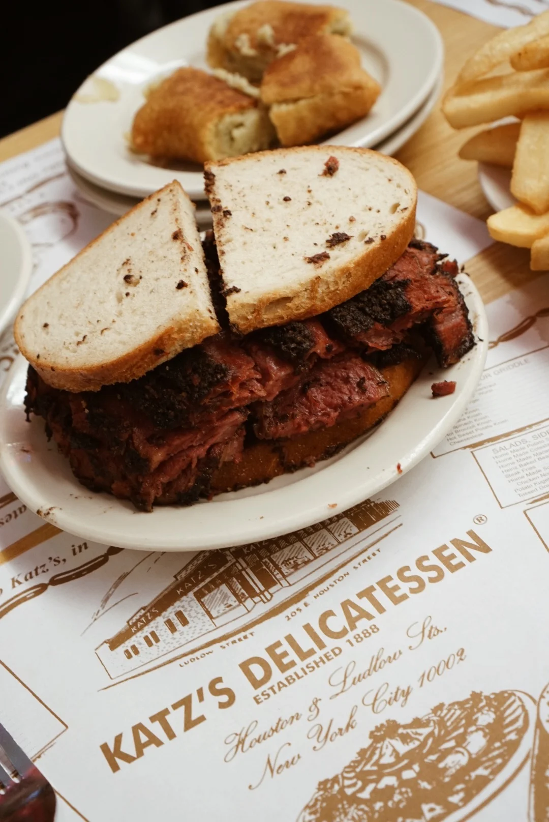 Julia Friedman New York Trip in December at Katz Deli.