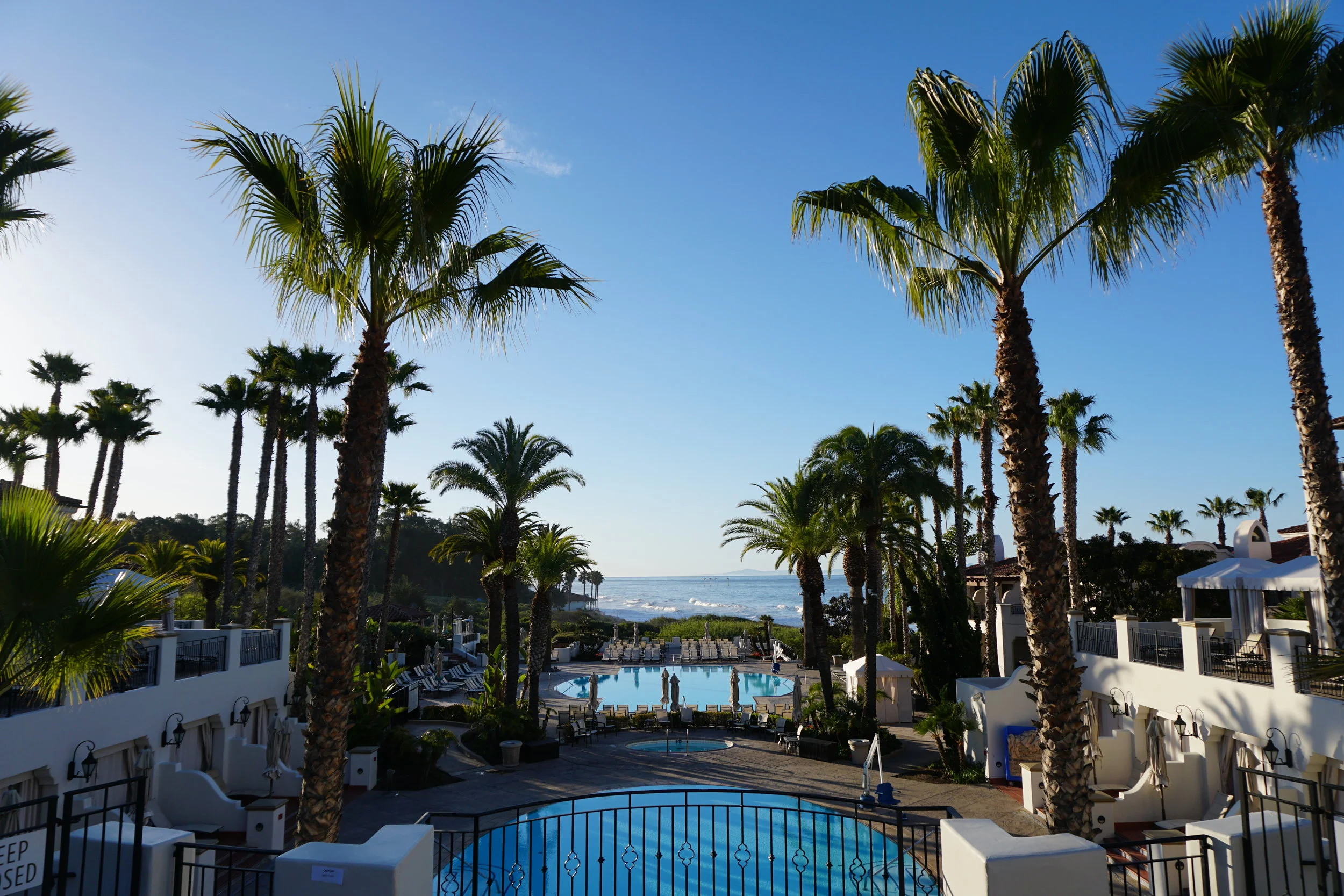 The main pool with an ocean view at the Bacara Resort & Spa in Santa Barbara.