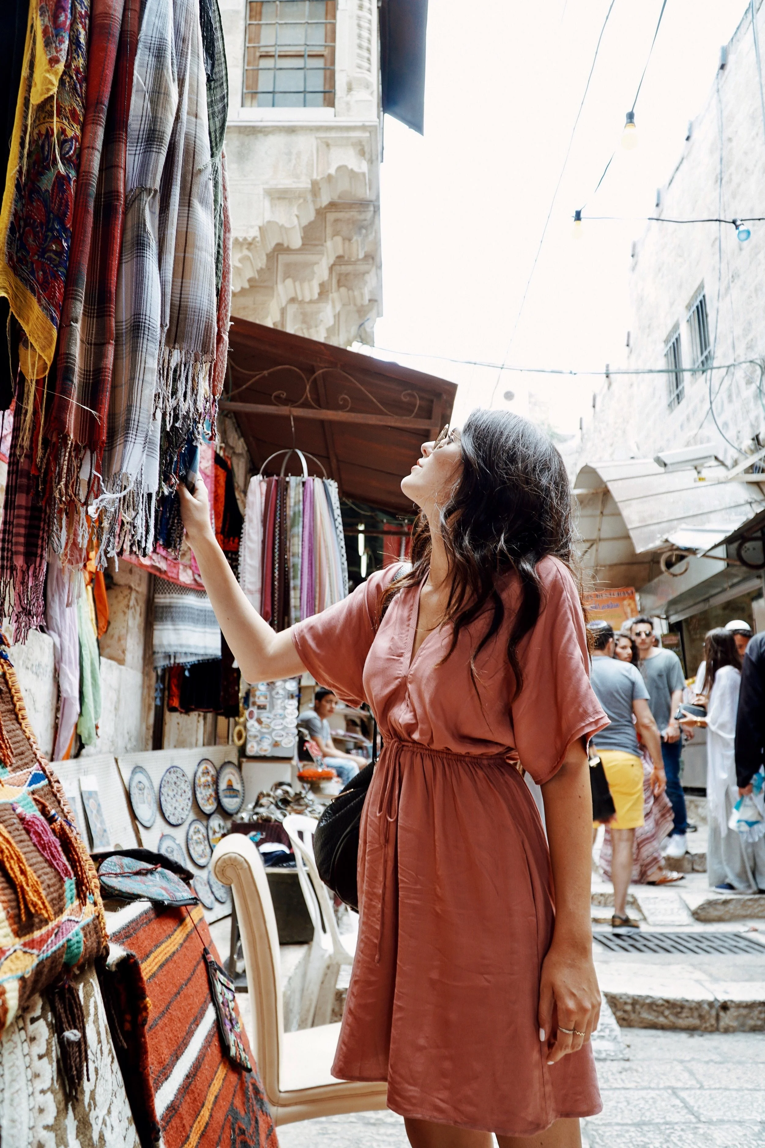 Julia Friedman wearing a Rails LA dress in Jerusalem, Israel.