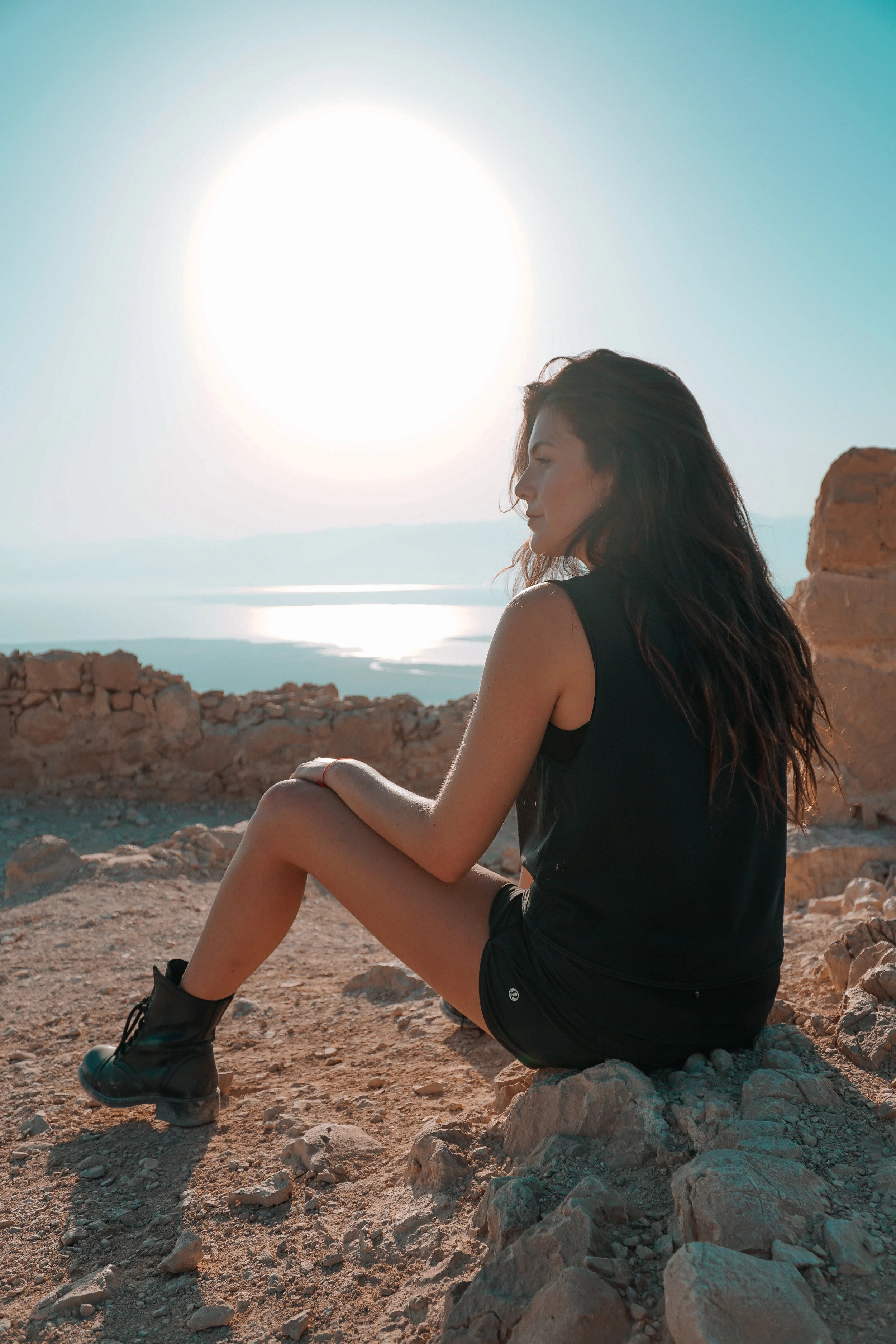 Julia Friedman hikes to the top of Masada to watch the sunrise during her second week in Israel.