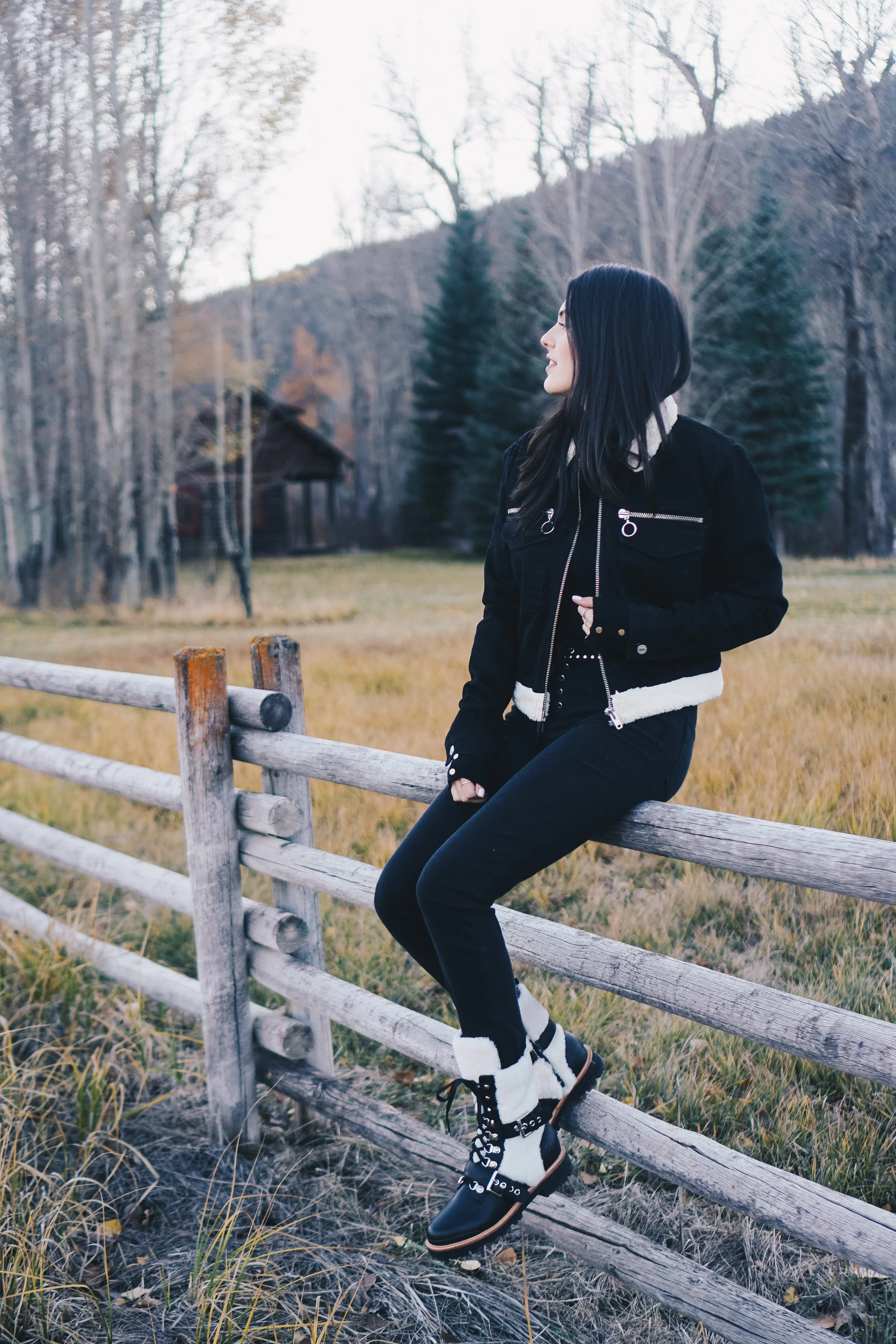 Shearling Boots and Denim Jacket | Montana Style