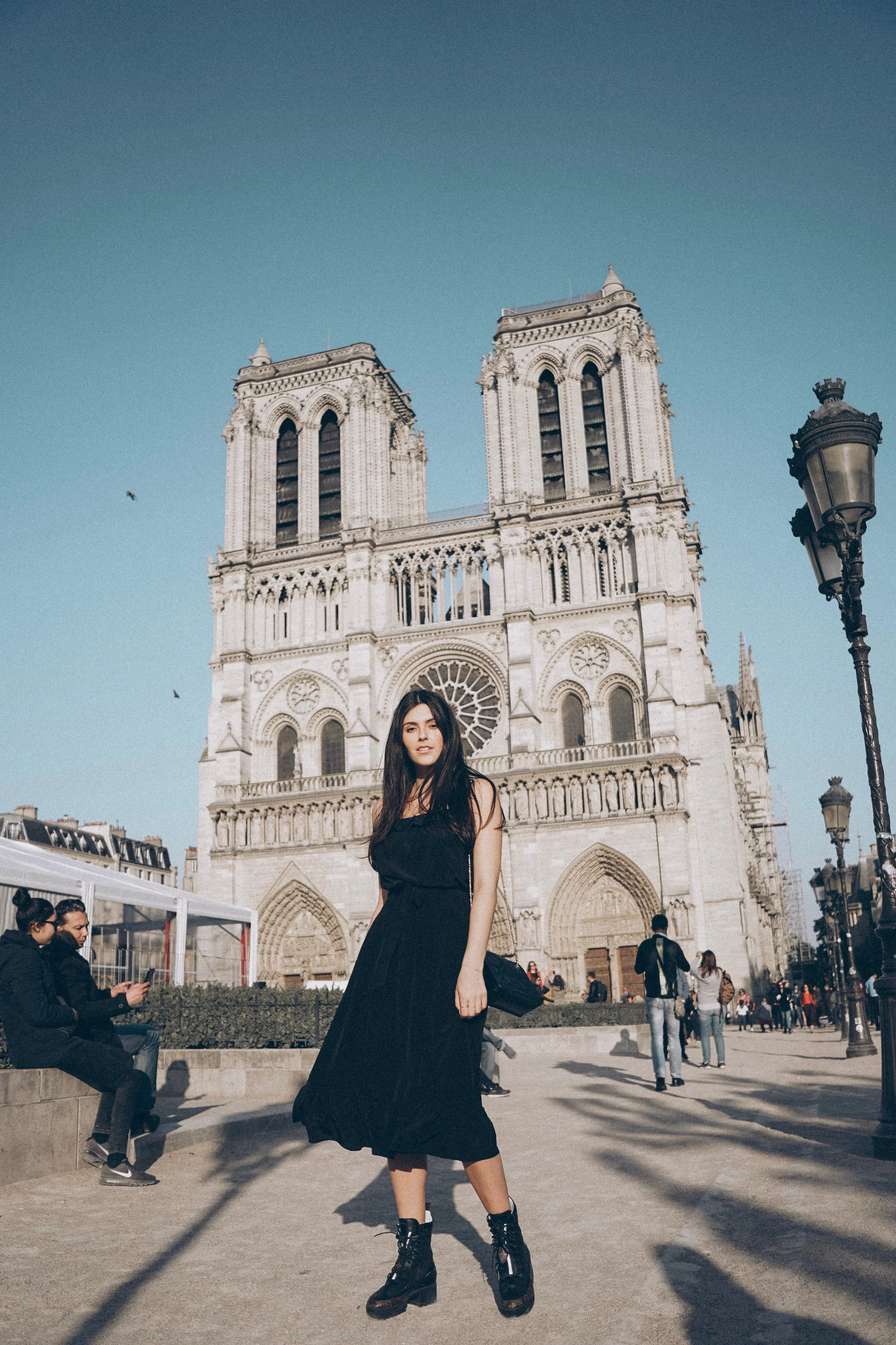 Paris for the Weekend Julia Friedman Notre Dame wearing Sezane