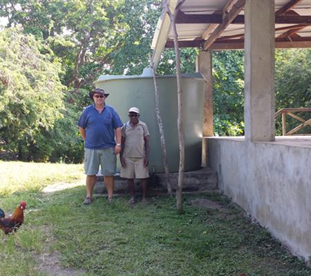 The provision of the water tank in Caroline Bay, Malekula in Vanuatu (with Ps Mike Nagy and Leader Kalboe) has been a great testimony for the church.