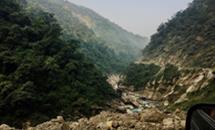 Mountainous terrain on the road to Pokhara