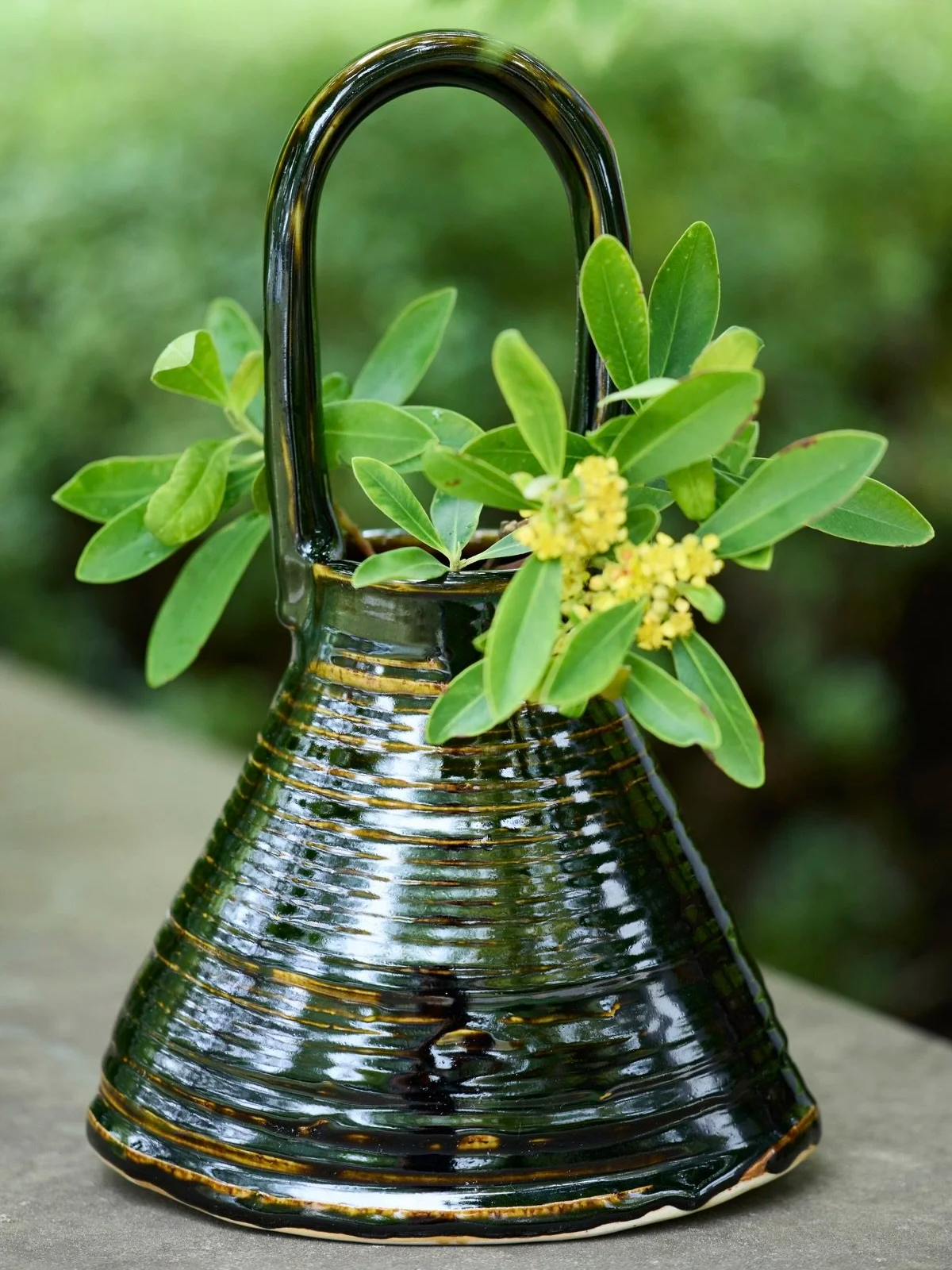 Vase: Wheel thrown and altered stoneware -Tenmoku glaze (2024)