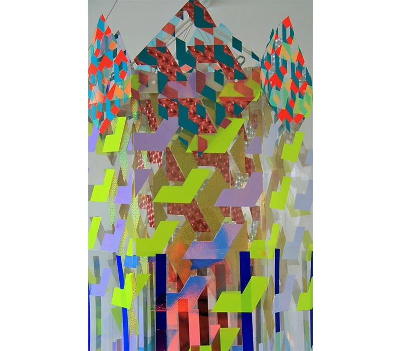 ‘Monument’ (detail), 2019, vinyl on clear acrylic, 243 x 72cm, NARS Foundation, NYC. Photo Credit: Leah Hewson