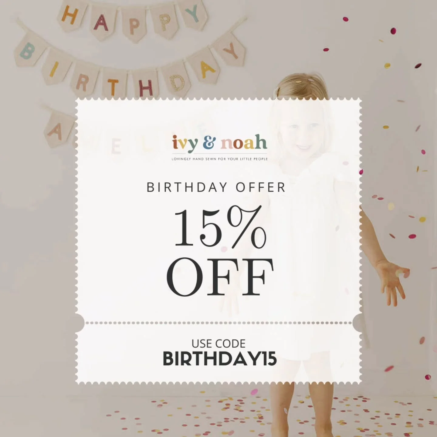 Grab 15% off in celebration of my birthday 🥳 
I don't do these offers often so get it whilst you can. It's off the whole website and includes personalised orders too. Offer ends midnight on Sunday 28th September.
Just a little treat from me to you