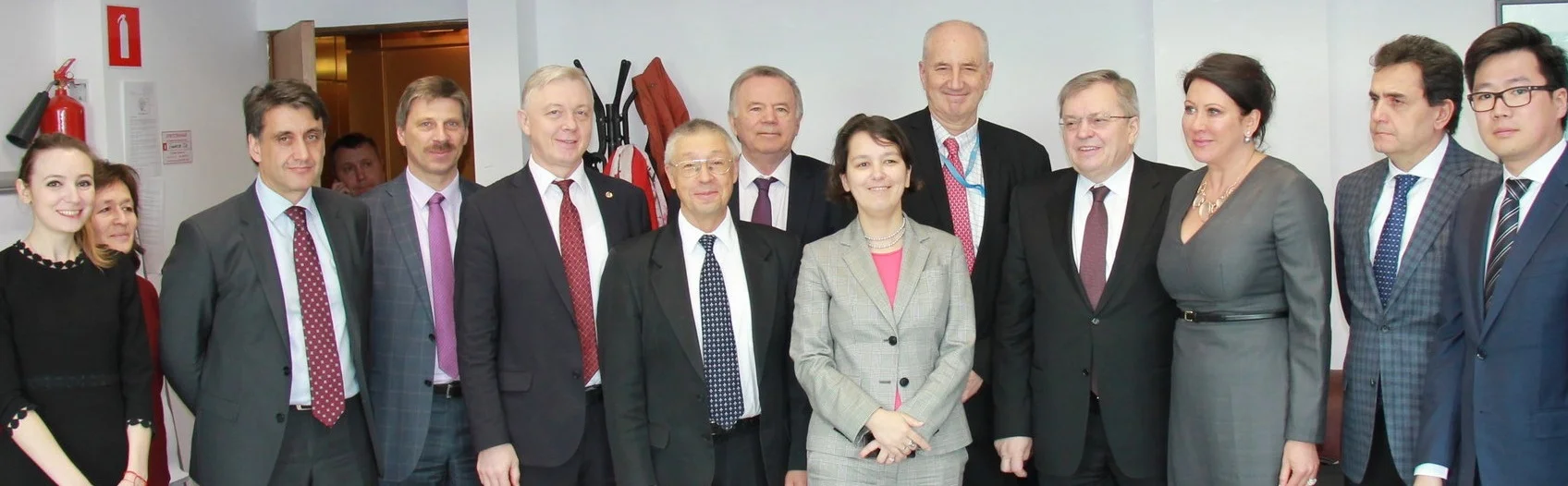 Scientific partnership between Russian Federation for Basic Research (FRBR) and U.S. National Cancer Institute (NCI) held in Moscow, Russia, 2018 (Left to Right) Maria Baktysheva , RFBR; Olga Borisova , U.S. Embassy; Vsevolod Matveev , Blokhin Cancer Research Center; Igor Pronin , Burdenko Neurosurgery Center; Igor Reshetov , Moscow Sechenov Medical University; Sergey Deyev , RFBR; Aleksandr Potapov , Burdenko Neurosurgery Center; Nina Murray , U.S. Embassy; Ted Trimble , U.S. NCI; Vladislav Panchenko , RFBR; Sophia Michaelson , AECA; Ivan Stilidi , Blokhin Cancer Research Center