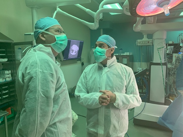 2020: AECA partners Dr. Alexey Shevchuk (Blokhin Cancer Center) and Dr. Pedro Ramirez (MD Anderson) planning joint work at operating facility in Houston, Texas