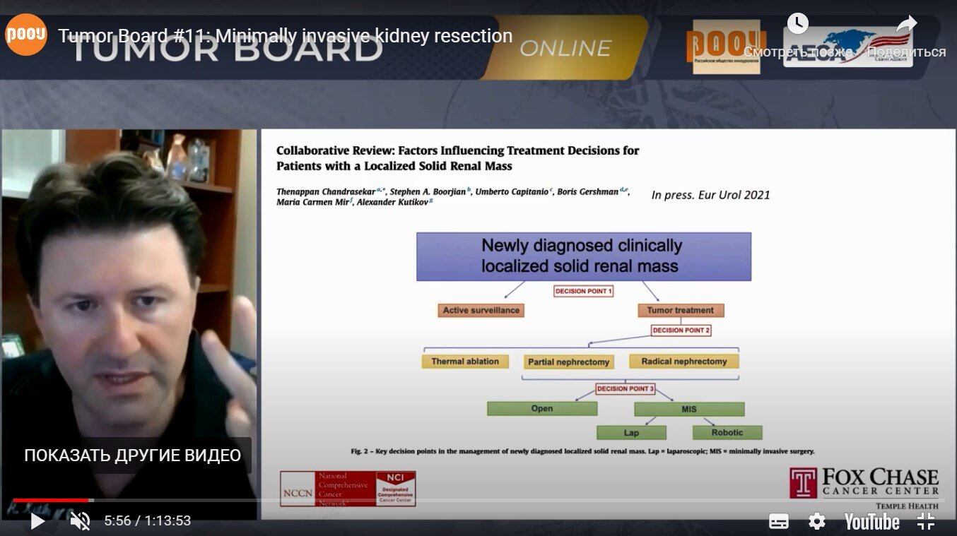 2021: Dr. Alexander Kutikov of Fox Chase Leads Kidney Cancer Tumor Board Discussion with Regional Counterparts