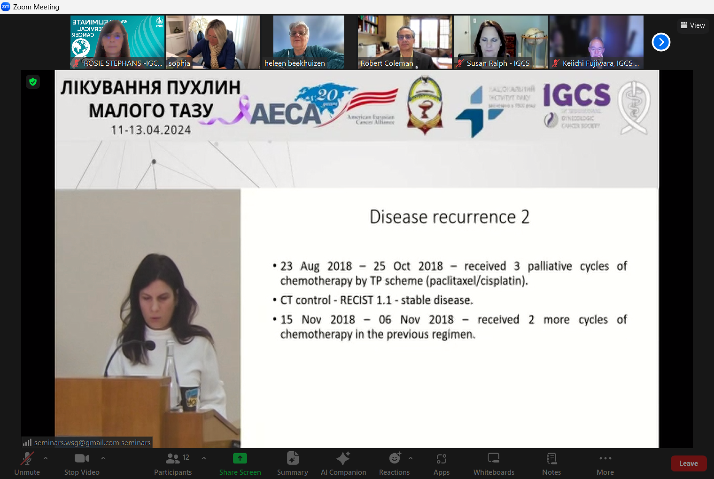 Presentation of Tumor Board Case for Discussion in Kiev, Ukraine