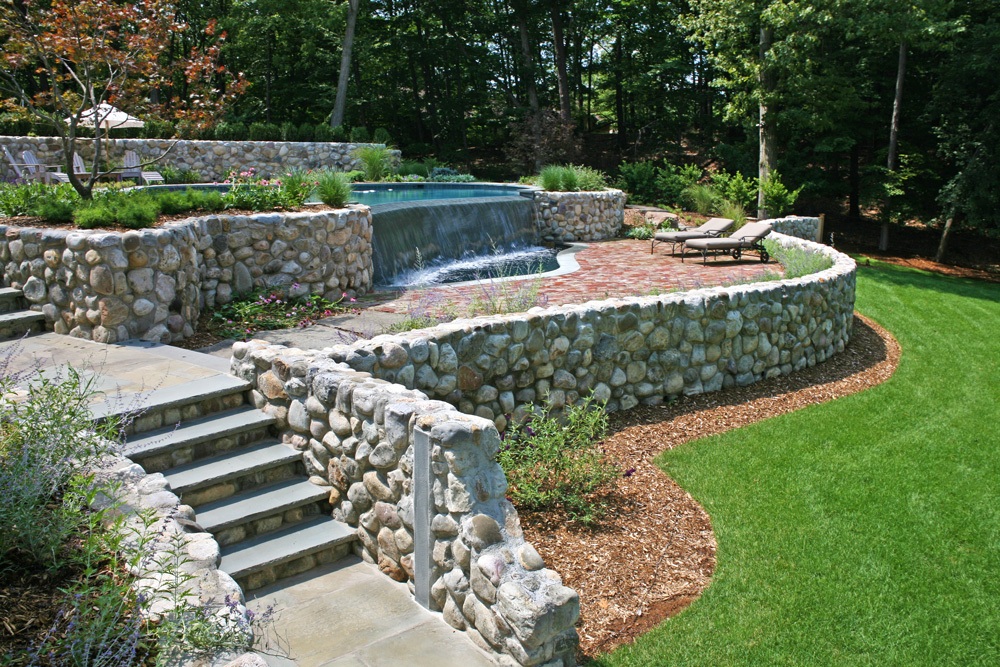 Segmental retaining wall in Franklin Lakes, NJ