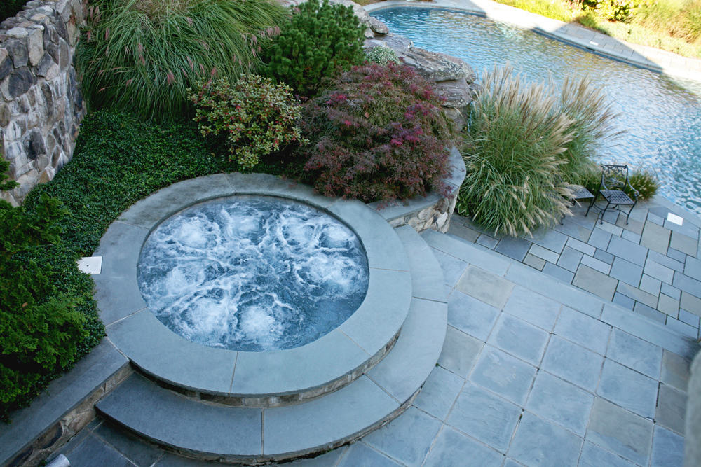 Paver patio with spa in Franklin Lakes, NJ