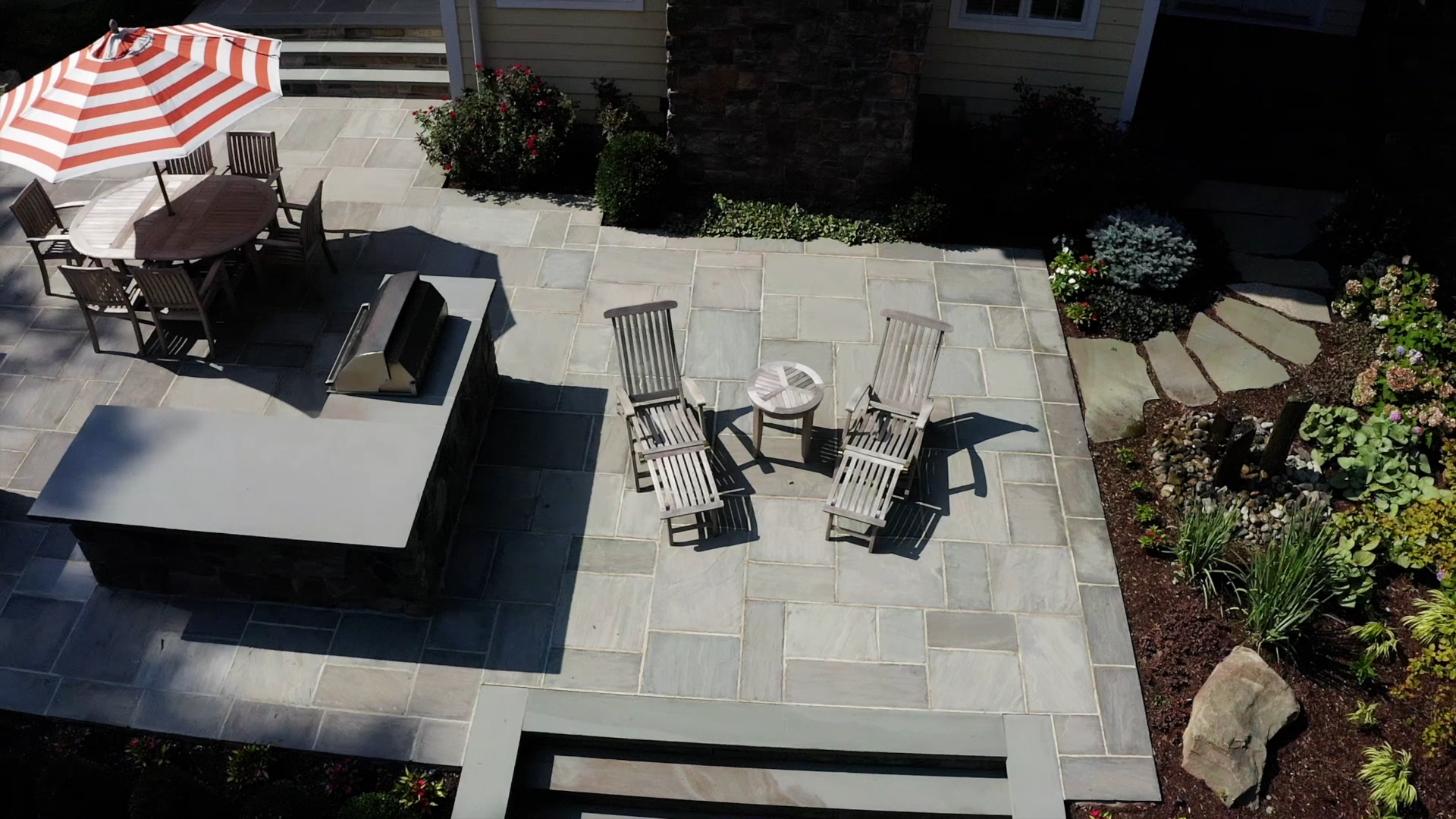 Stunning paver patio with outdoor kitchen in Wyckoff, NJ