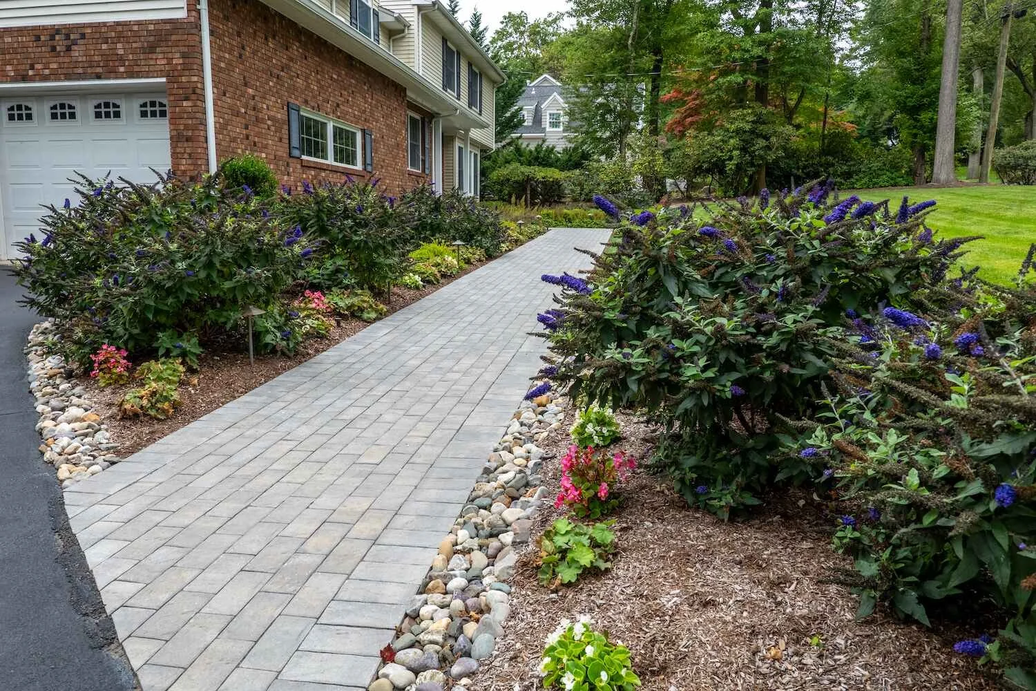 Front Yard Renovation in Wyckoff, NJ | Walkway & Landscape Design ...