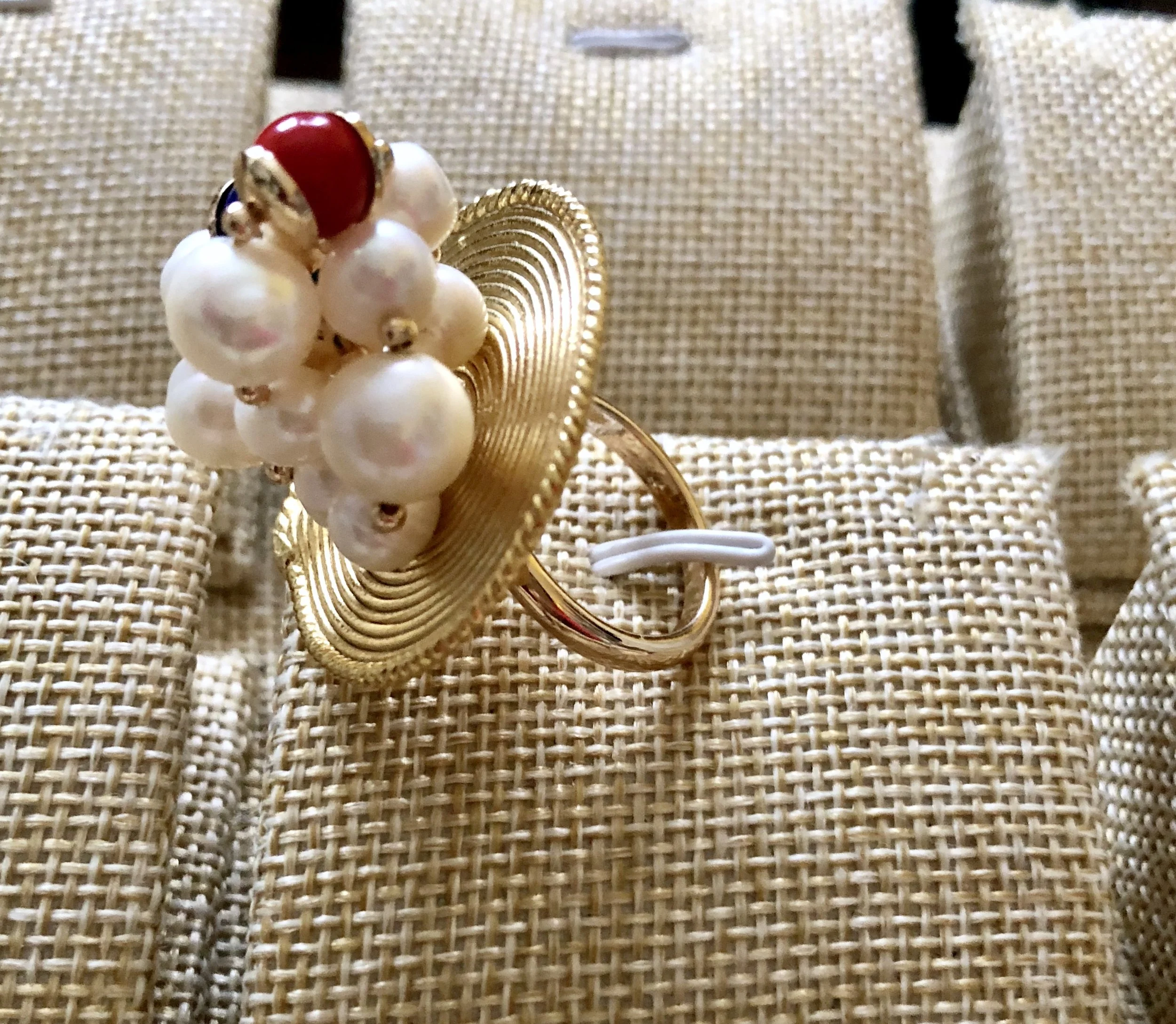 Sweet water pearls and gemstones Ring