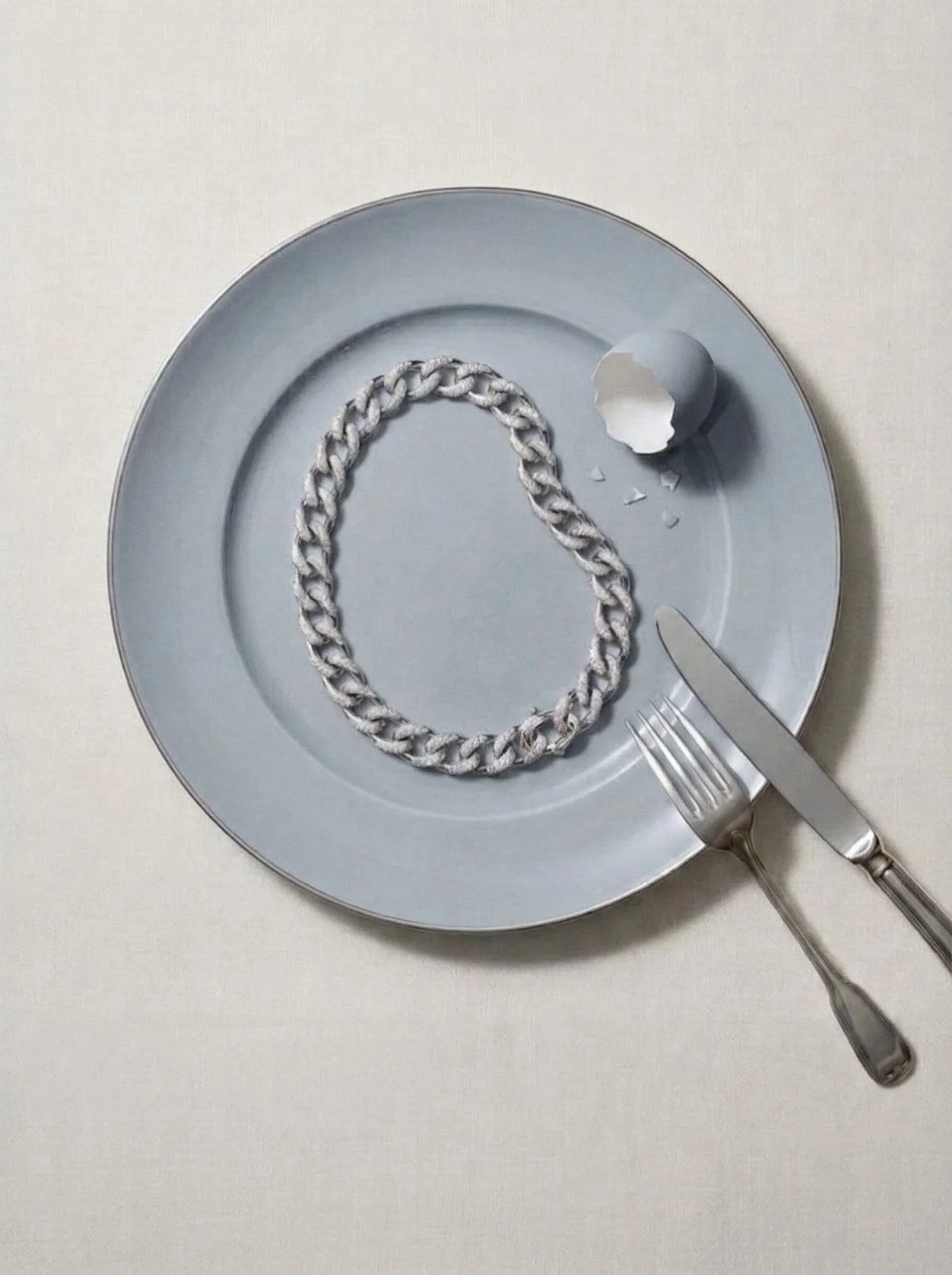 Fine art jewellery still life, porcelain and silver editorial, Chi-Young Bang Studio