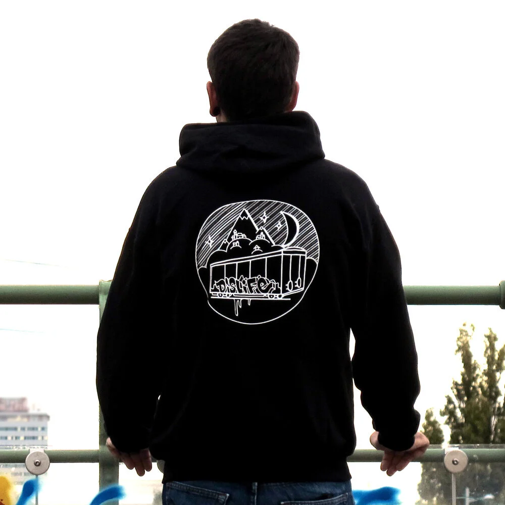 UNISEX BLACK HOODIE TRAIN