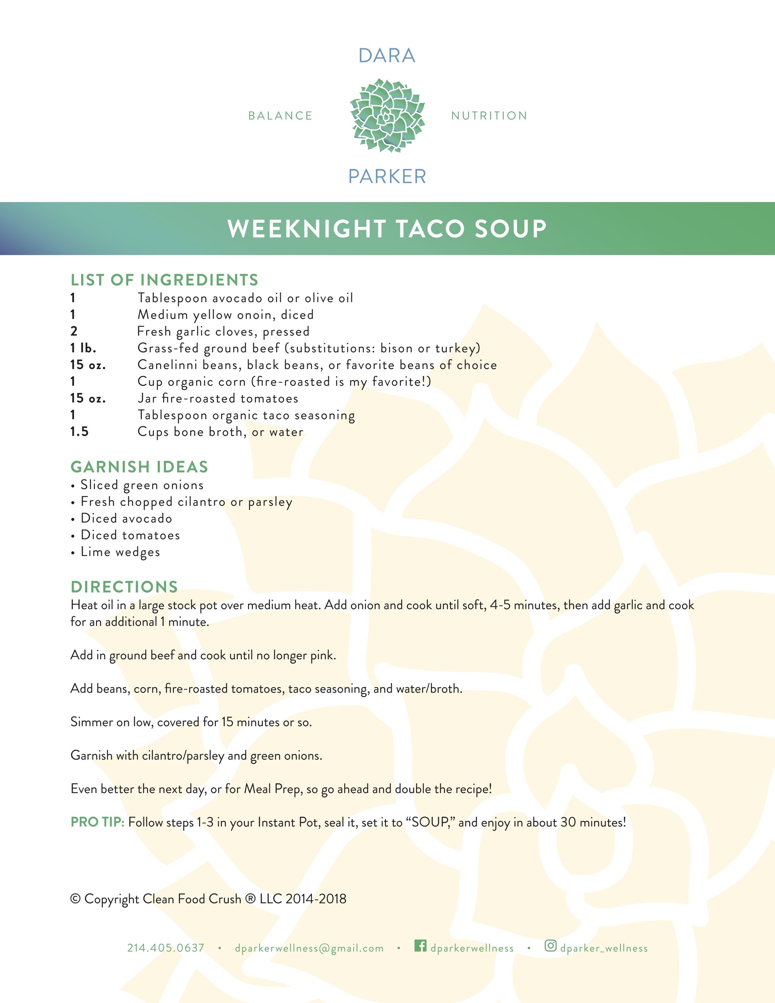 Weeknight Taco Soup