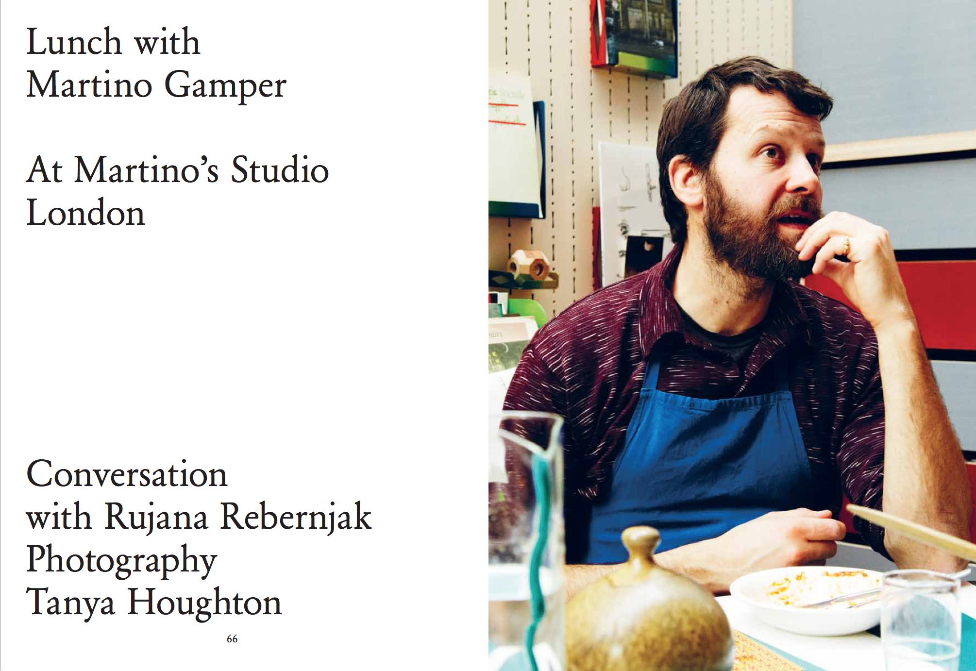 Lunch with Martino Gamper for Alla Carta Magazine Issue 2