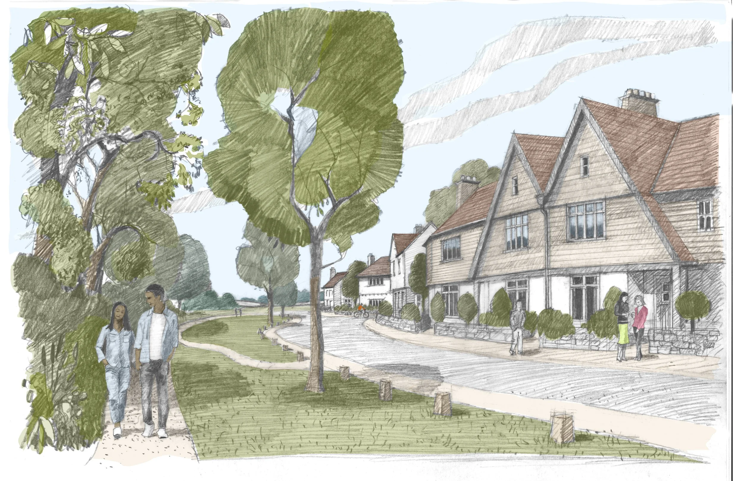  Environmental enhancements are a key driver for our urban designers as they work to deliver new communities across The Wirral for  The Leverhulme Trust.  The site layouts are devised around existing landscape features such as hedgerows, ponds and ma