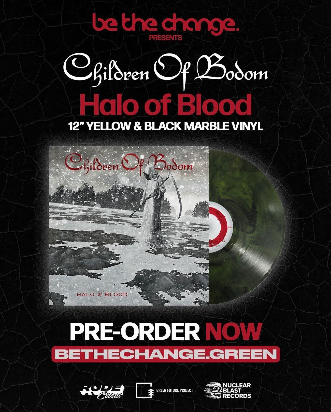 Last chance to get your hands on a very special edition of our 8th studio album Halo of Blood on Yellow &amp; Black Marble Vinyl before the pre-order ends!

The reissue is one of the first carbon-neutral vinyl releases as part of the &lsquo;Be The Ch