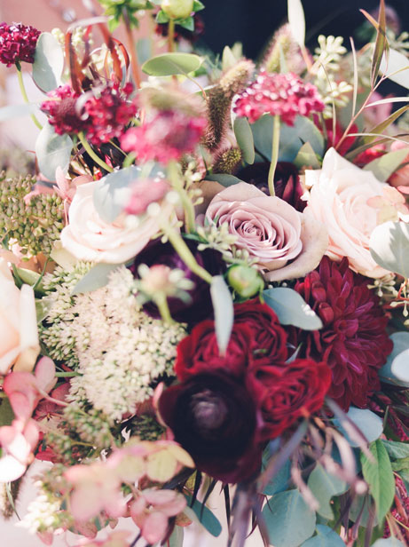Light Pink and Maroon Wedding Bouquet Flower Design