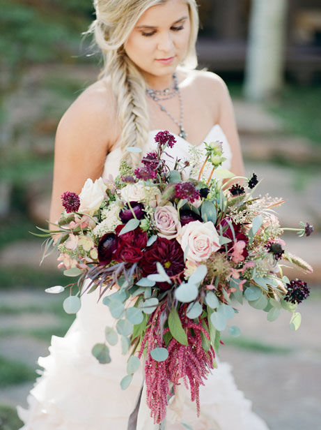 Maroon and Pink WEdding Bouquet