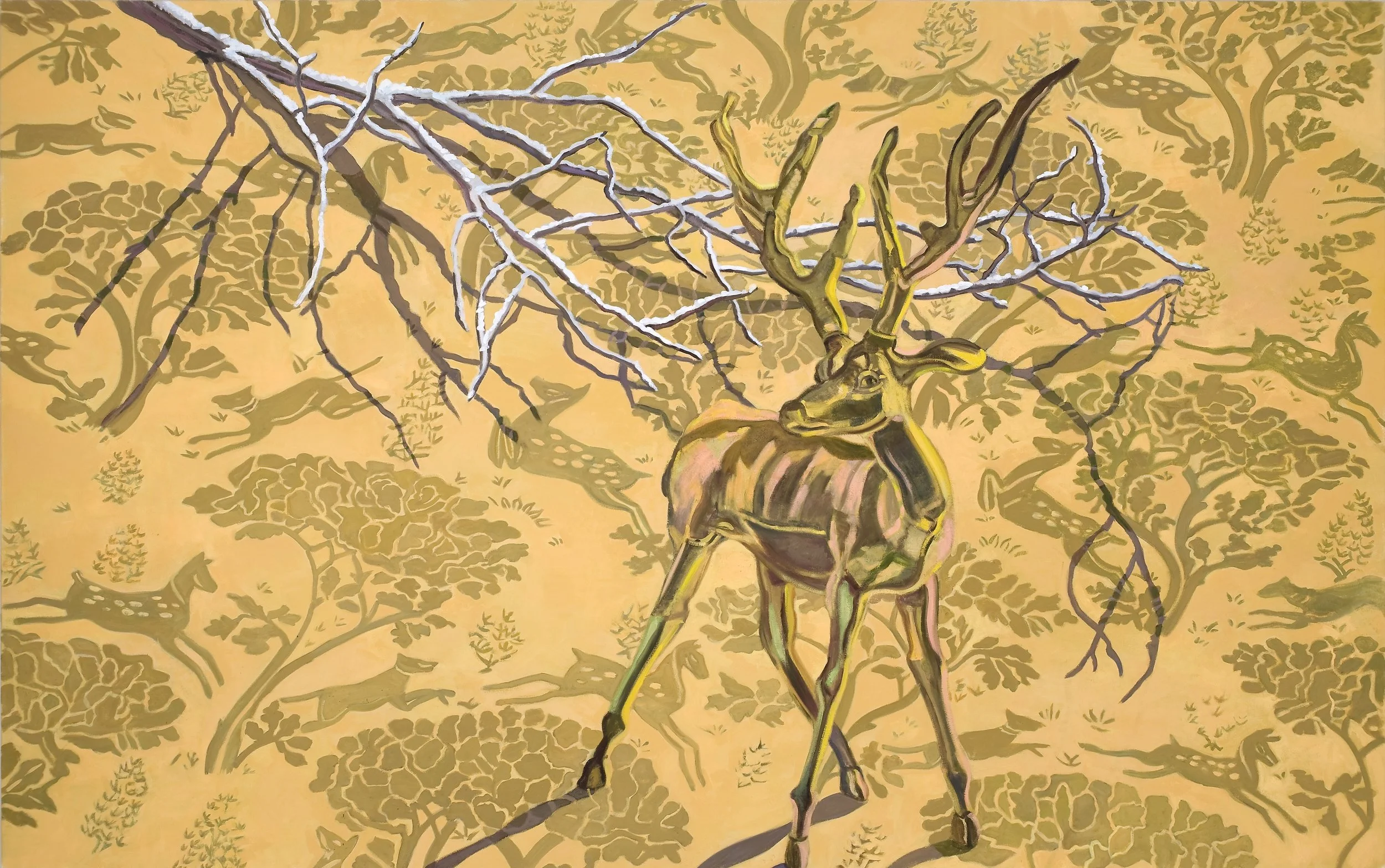 The Stag and the Hound oil on canvas 50 x 80” 2009