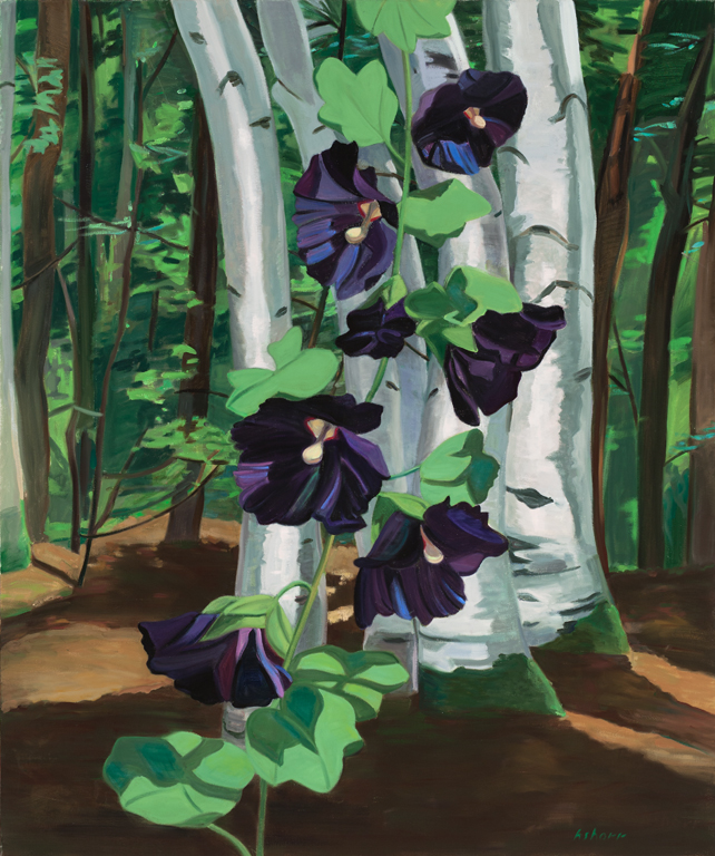   Black Hollyhocks  oil on canvas 60 x 50” 2001 
