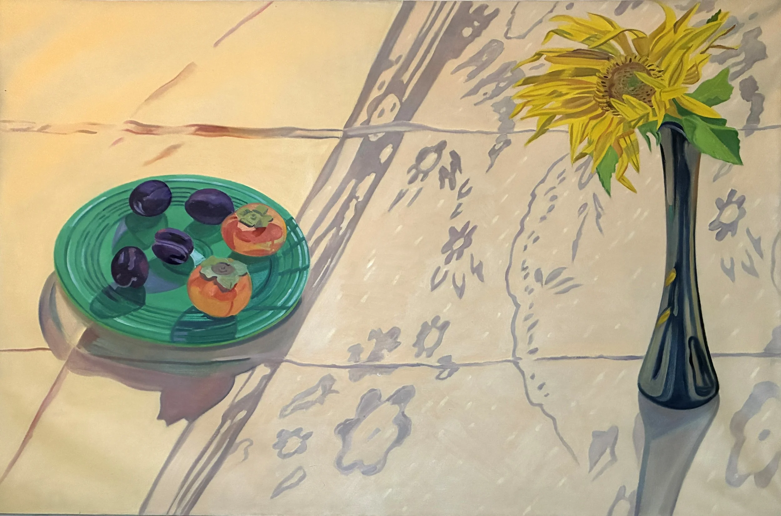 Green Plate / Black Vase