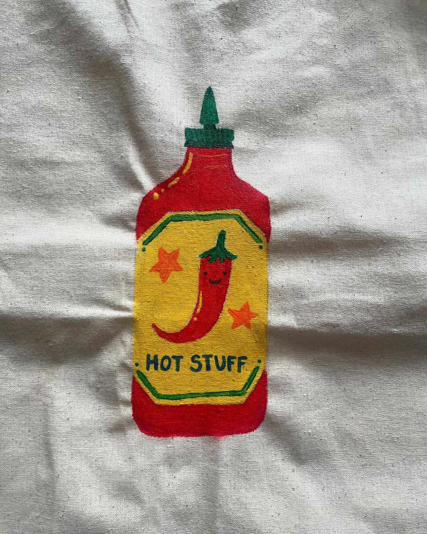 crafting to cope with the heat wave 🌶️

#totebag #hottogo #hotsauce #cosmicchai #handpainted #fabricpainting