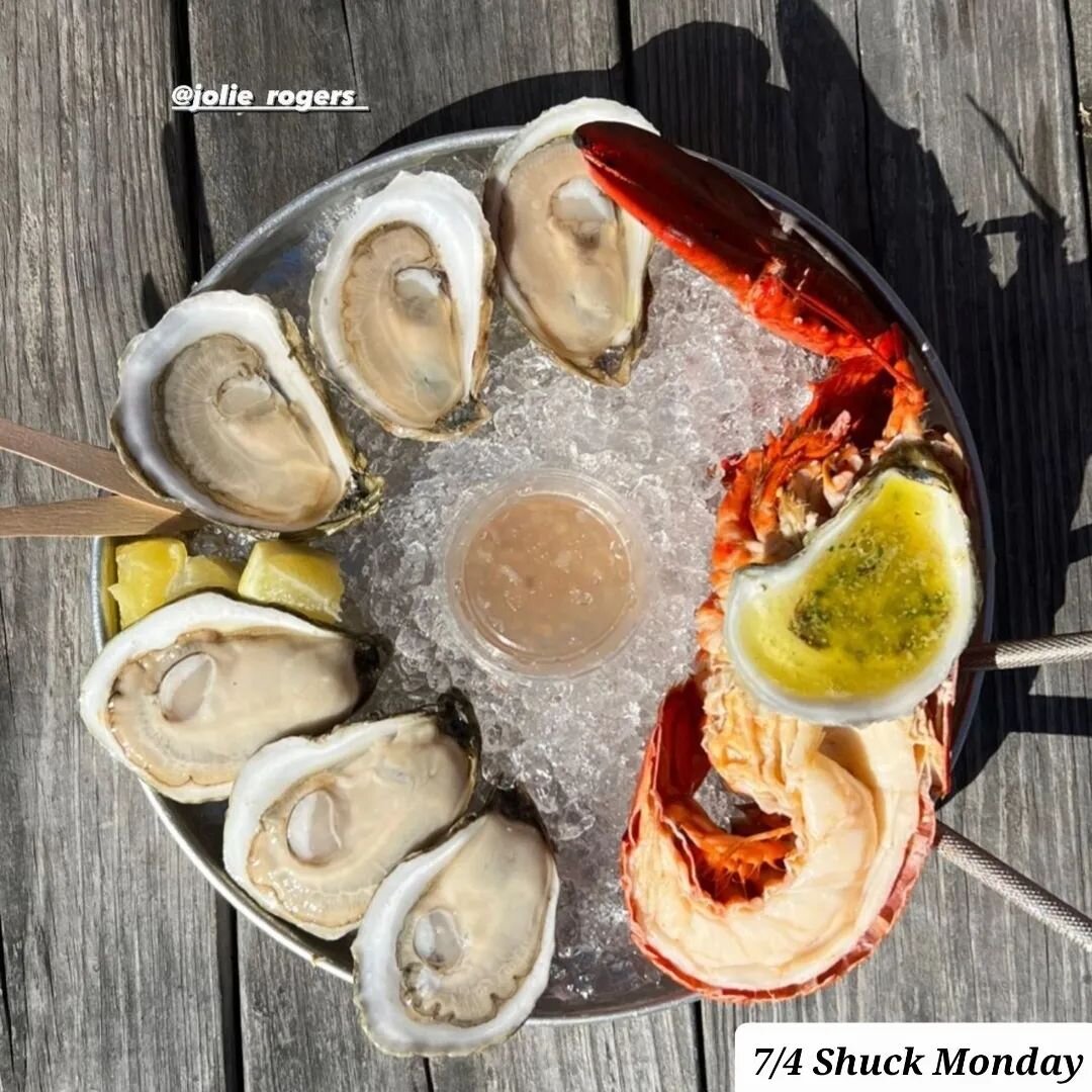 Shuck Monday @mainebooch is on the 4th! Extended hours from 1-9pm and extended menu with Oysters grilled and raw, clams grilled and raw, scallop ceviche, and chilled half lobster with butter. 
-
#shucklikeachampion #slurplikeachampion