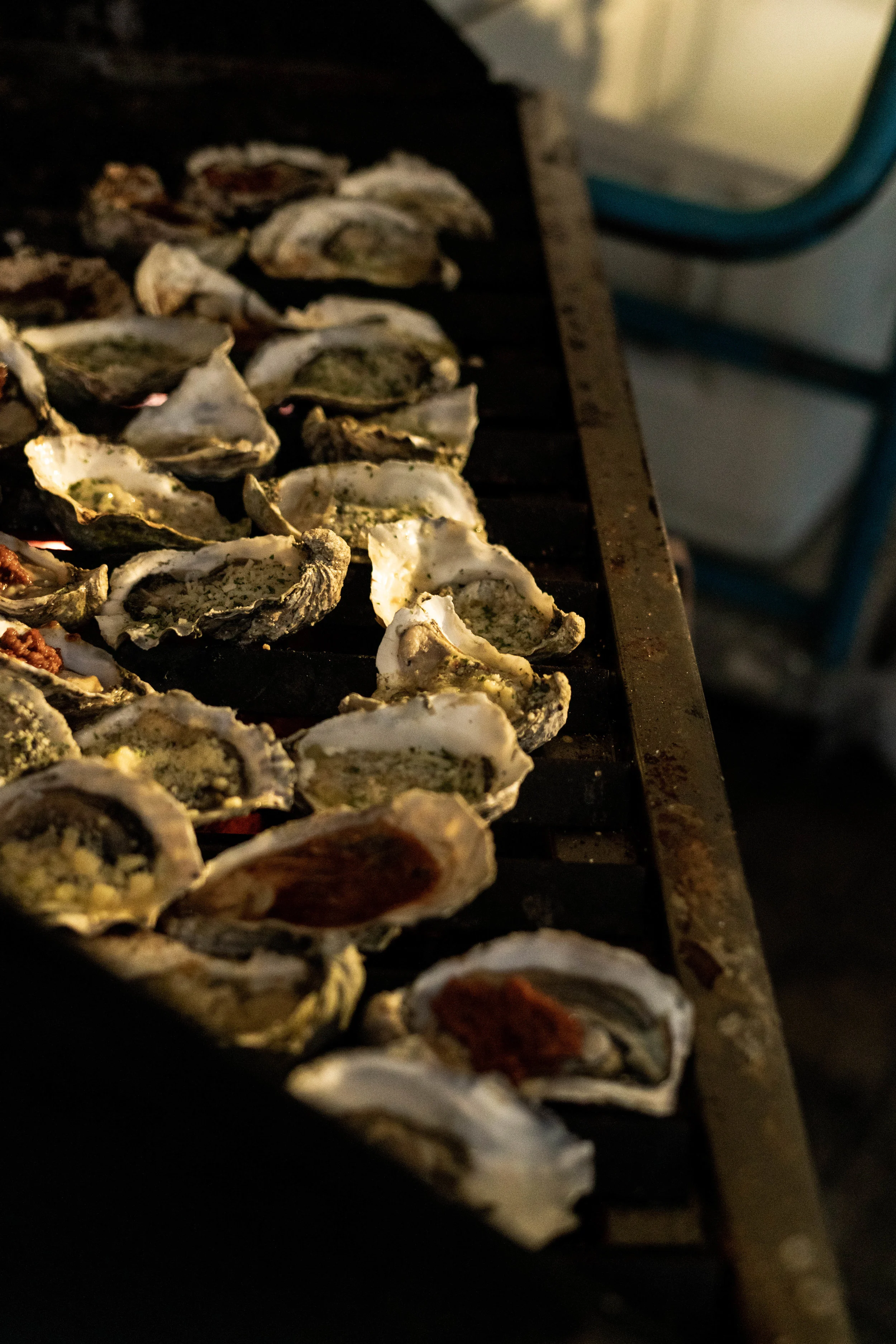 Oysters grilling during our Annual Shellebration, Blaine 2018.