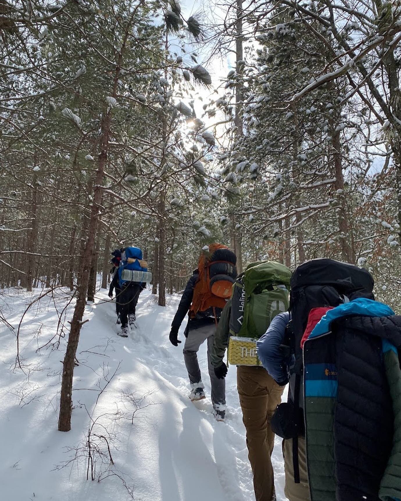 Some members finally got a taste of winter sports backpacking in Huron-Manistee National Forest last weekend!