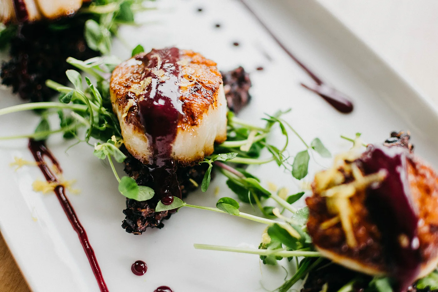 Cast Iron Scallops and Micro Greens